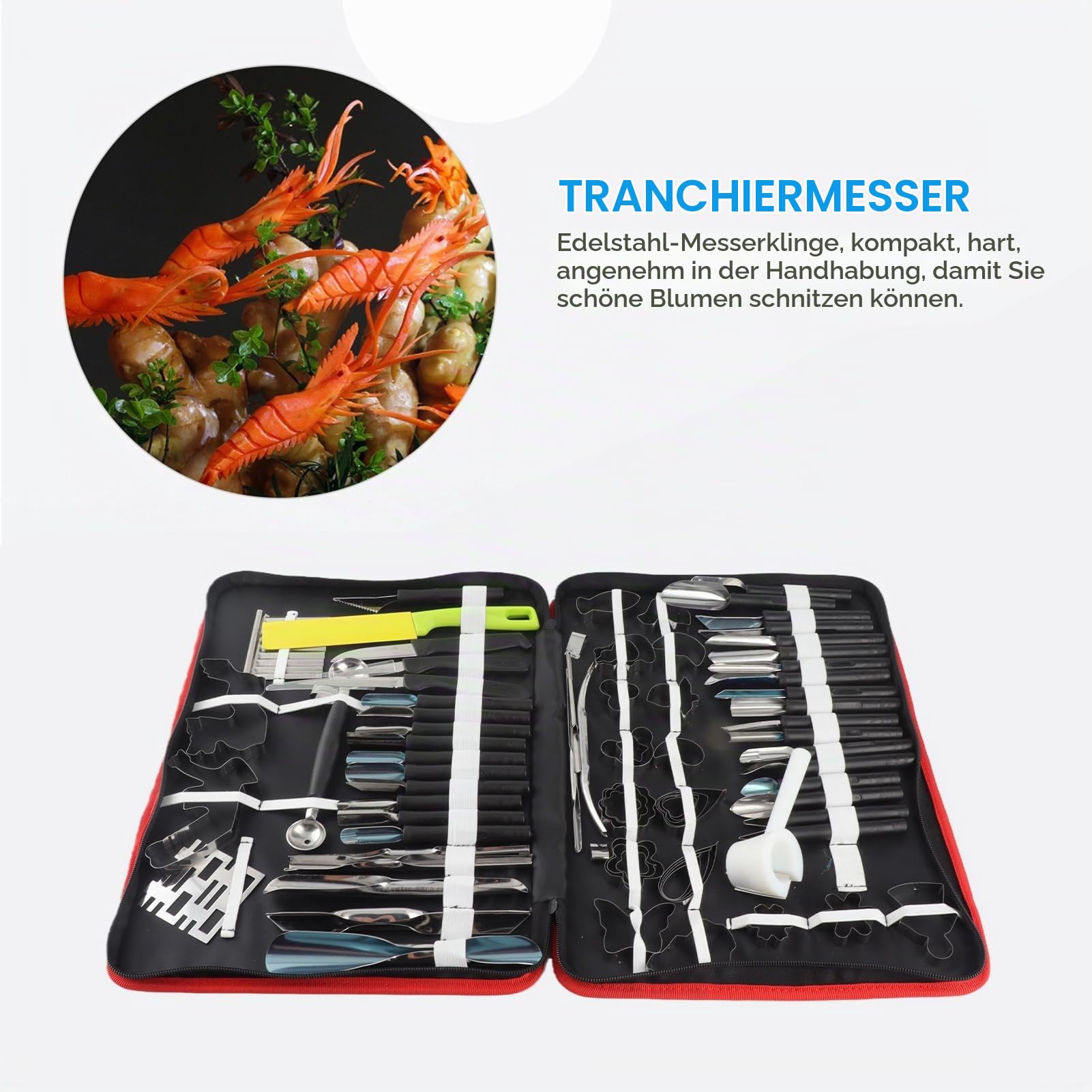 Atyhao 80PCS / Set Schnitzsets Culinary Carving Peeling Tools Kit zum Garnieren von Obstgemüse