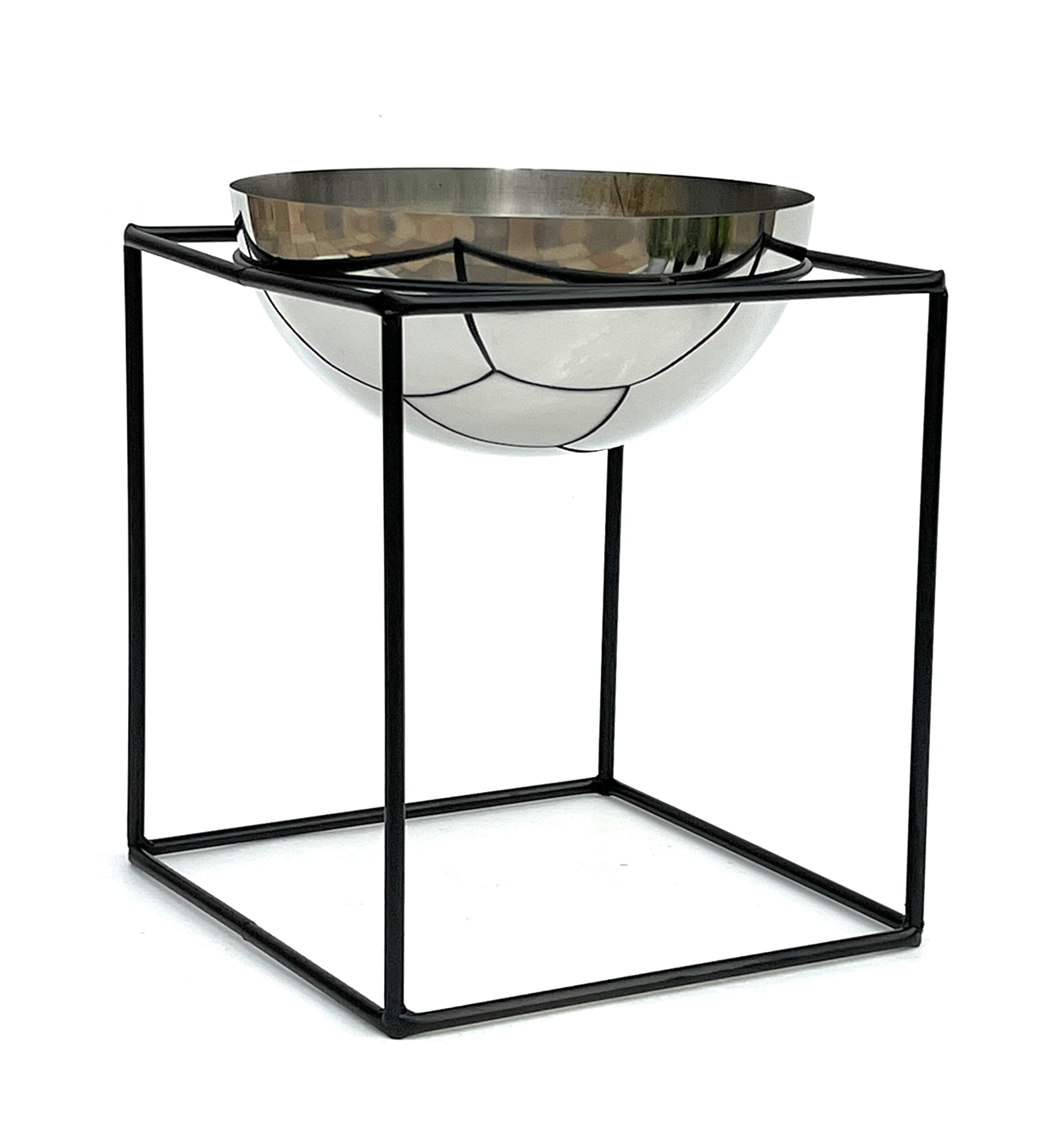DanDiBo Bloemenkruk met pot, metaal, zwart, 32 cm, bloemenstandaard, 96153, bloemenzuil, moderne plantenstandaard, plantenkruk