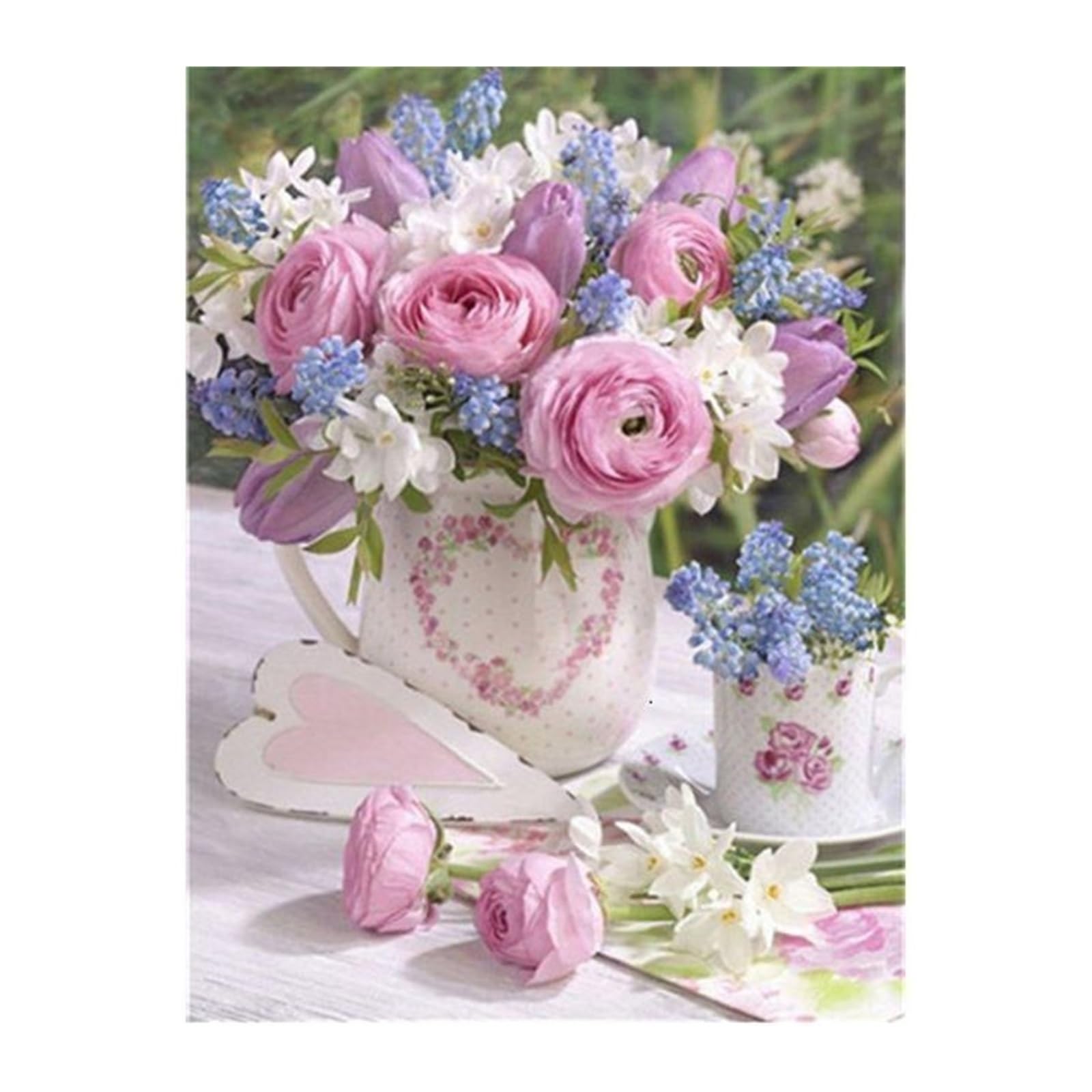 Graiting 1pc Flower In Vase Canvas Paintings Plants Wall Art Posters And Prints Landscape Pictures Room Decor(Q,A4 21X30cm no frame)