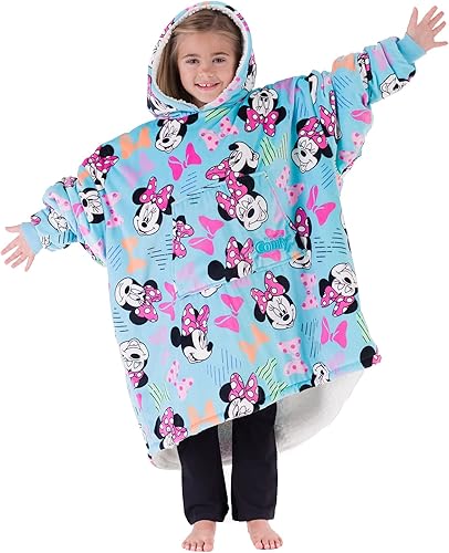 THE COMFY Original JR  Disney Minnie Mouse Cómoda  La manta original de sherpa de gran tamaño para niños, vista en Shark Tank, talla única