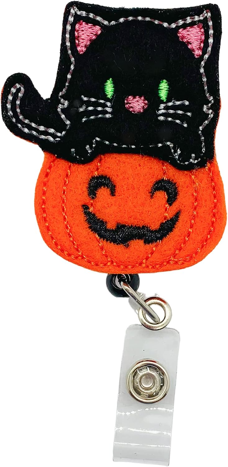 Cat on a Pumpkin Badge Reel