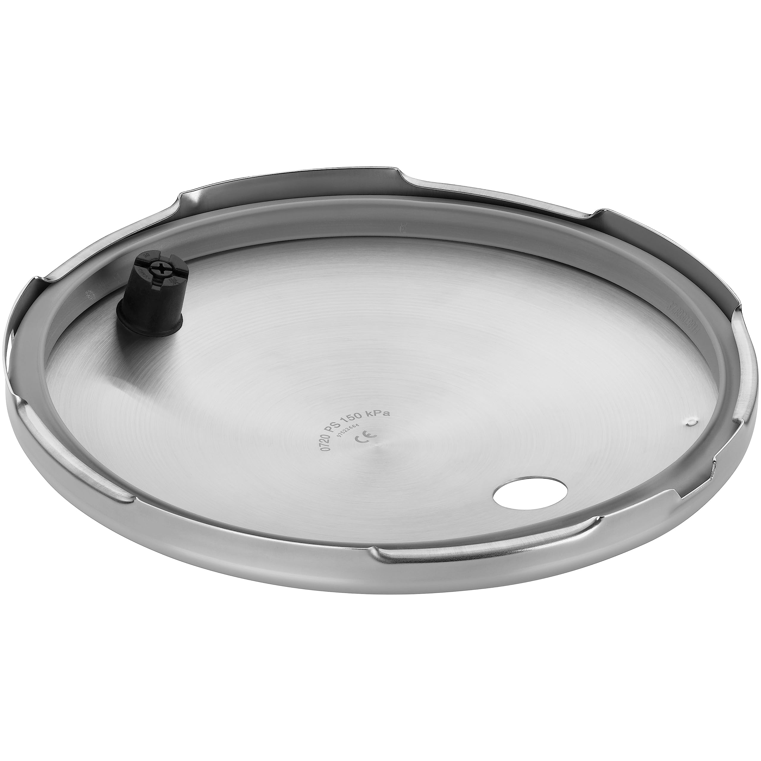 WMF Perfect Ersatzdeckel für Schnellkochtopf 3l, 4,5l, 6,5l 8,5l, Dampfkochtopf 22 cm, Cromargan Edelstahl poliert, Kunststoffgriff, 2 Kochstufen Einhand-Kochstufenregler