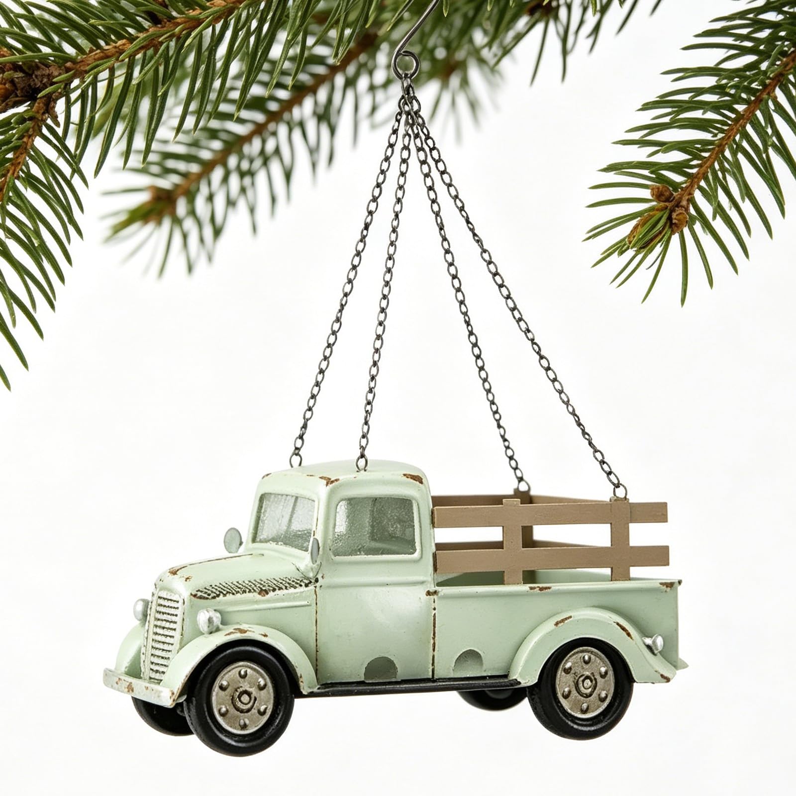 Hummingbird Zewnętrzny karmnik dla ptaków z wiszącym łańcuchem Design Retro Truck do ogrodu, patio, podwórza