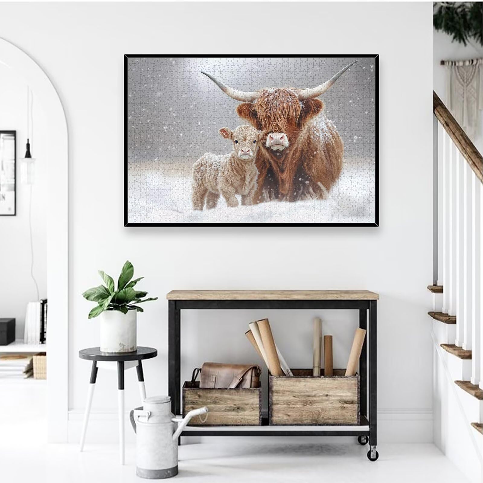 Puzzle 1500 Piezas, Puzzle Animal con Caja para Adultos, DIY Highland Cow Rompecabezas Madera para Adultos, 1500 Piezas Rompecabezas Desafiante, para Decoracion Hogar, Regalo Mujer/Hombres, -2444