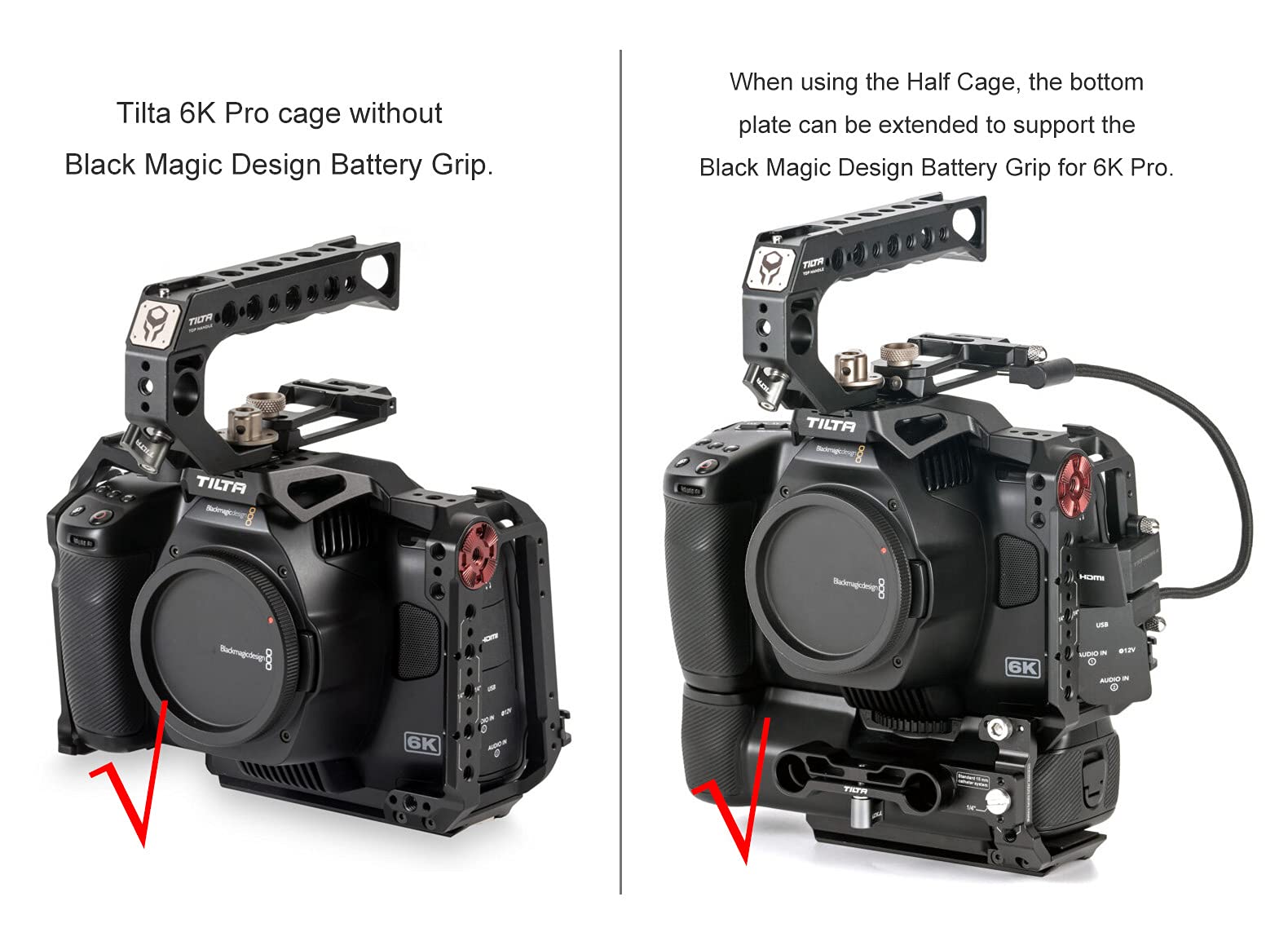 Black) TILTA TA-T11-A-B Camera Cage Advanced Kit For BMPCC 6K Pro