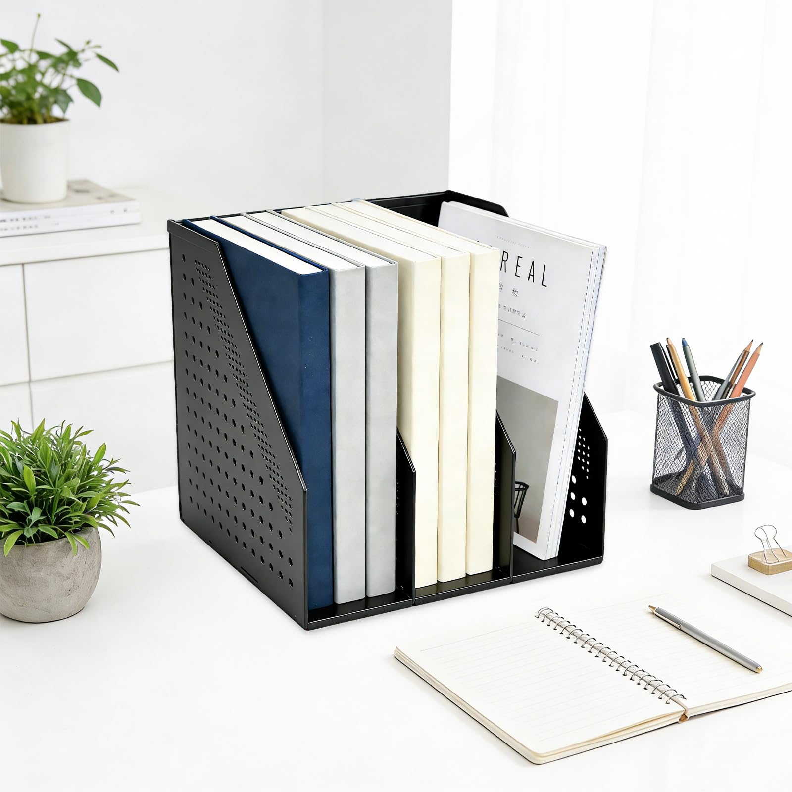 Porte-revues pliable durable pour documents de bureau, étagères pour livres, CD, étagères, bureau, bibliothèque, maison et école