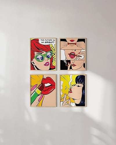 Miniatura 4 de Haus and Hues - Juego de 4 impresiones artísticas pop, arte de pared y pintura de Banksy, decoración de pared y pintura, decoración de malezas y