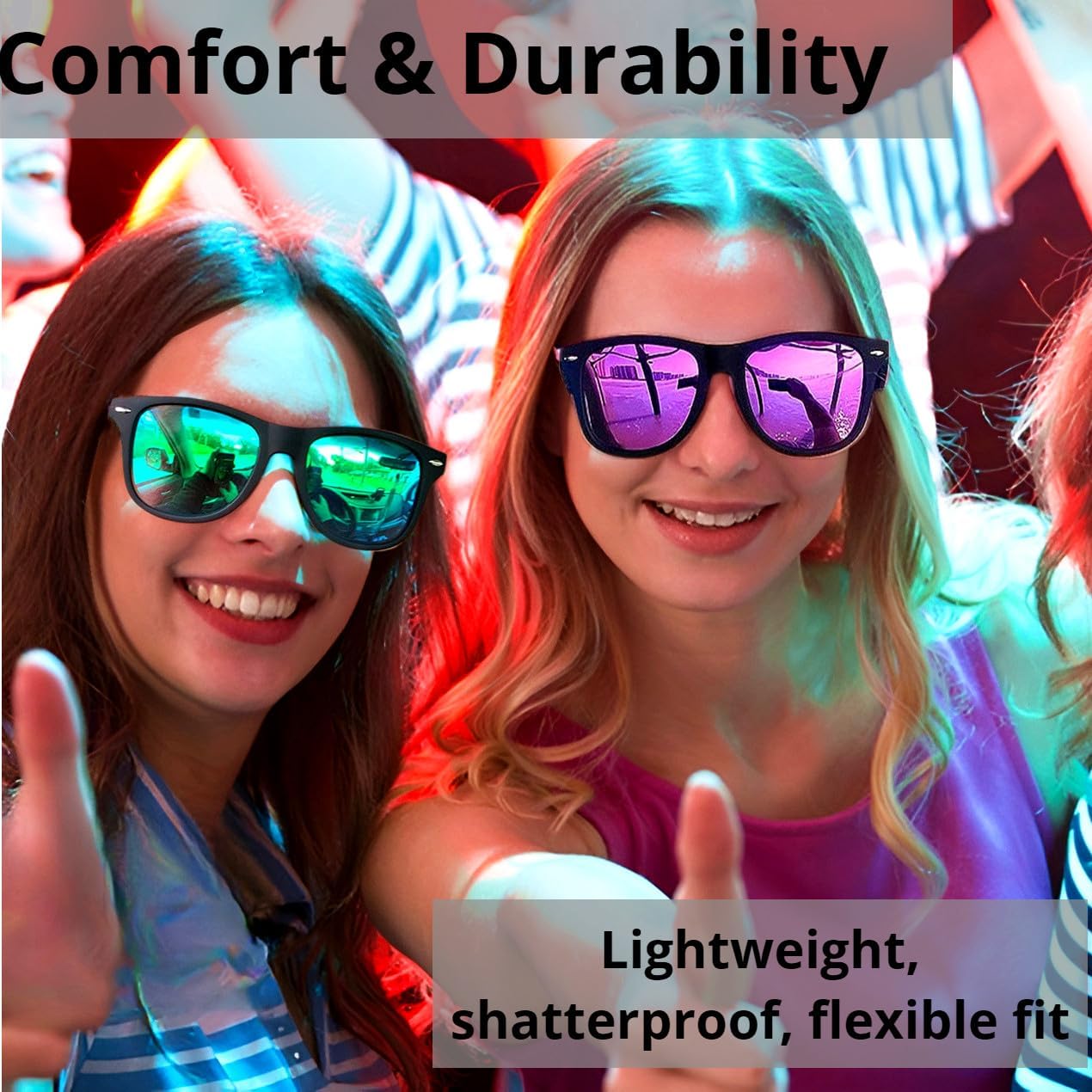 Eyegla Wholesale Sunglasses Bulk Adults Party Sunglasses 80s Glasses Shades Costume Eyewear Set-10 Pack - Image 2