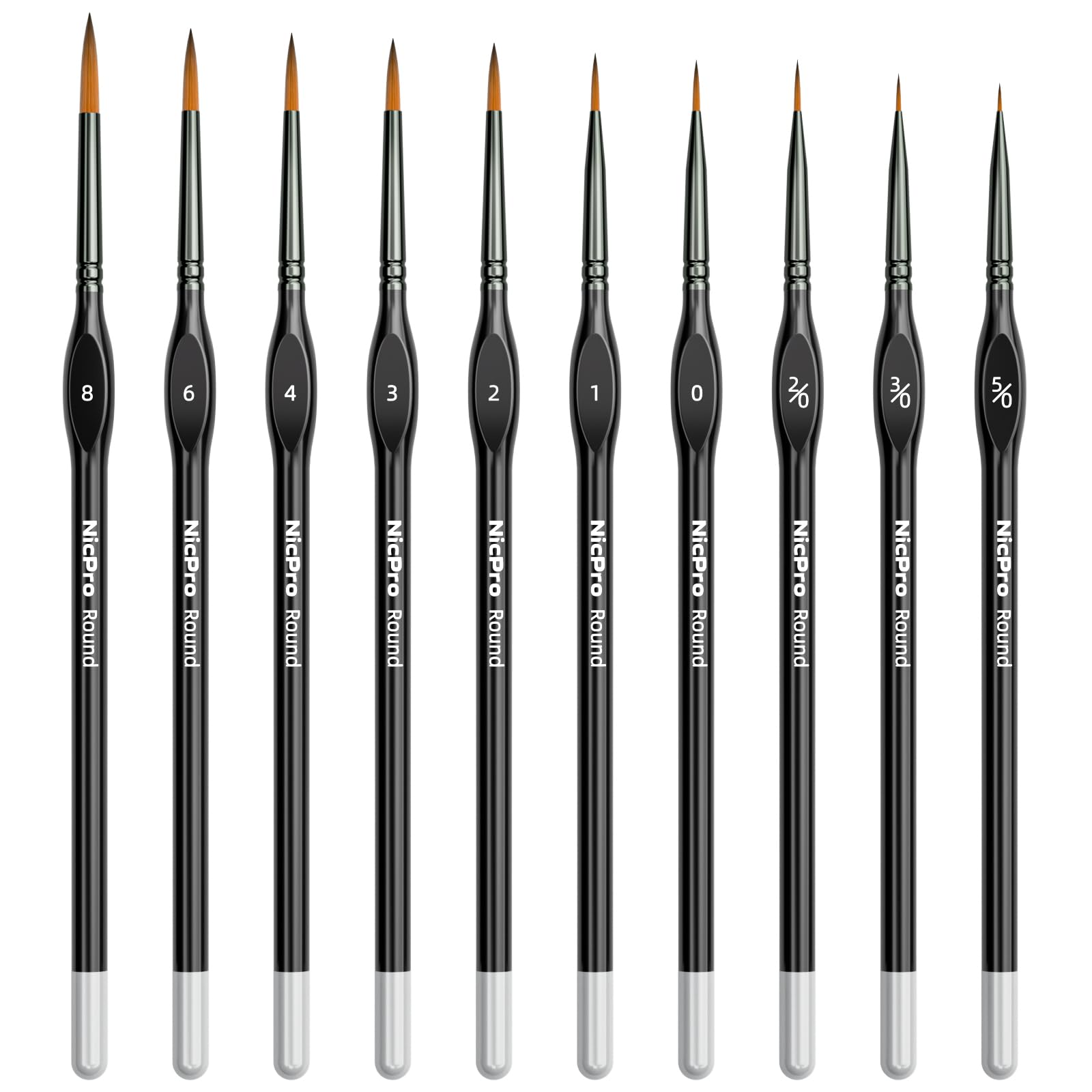 Nicpro Miniature Paint Brushes - 10PCS Model Paint Brush Set for Acrylic Oil Watercolor, Micro Detail Paint Brushes for Model, Miniature, Art Painting, Fine Detailing, Paint by Numbers, Craft