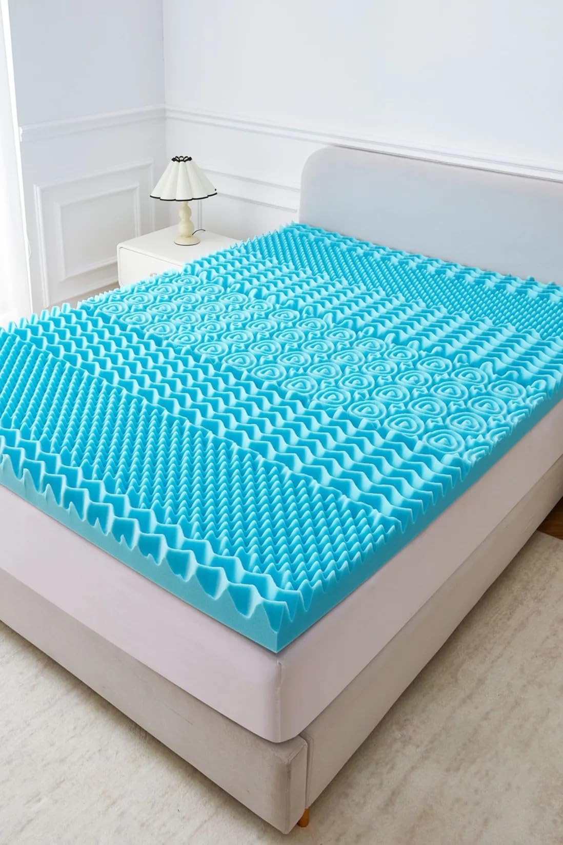 10cm Memory Foam Mattress Topper – Cooling Breathable 7-Zone Orthopaedic Support – Pressure Relief – Hypoallergenic (Double)