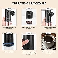 Vista 5 de First Grind-While-Charging Rechargeable Coffee Grinder, 1.7X Faster Grinding with Portable Electric Burr Coffee Grinder with 38 Adjustable Grind