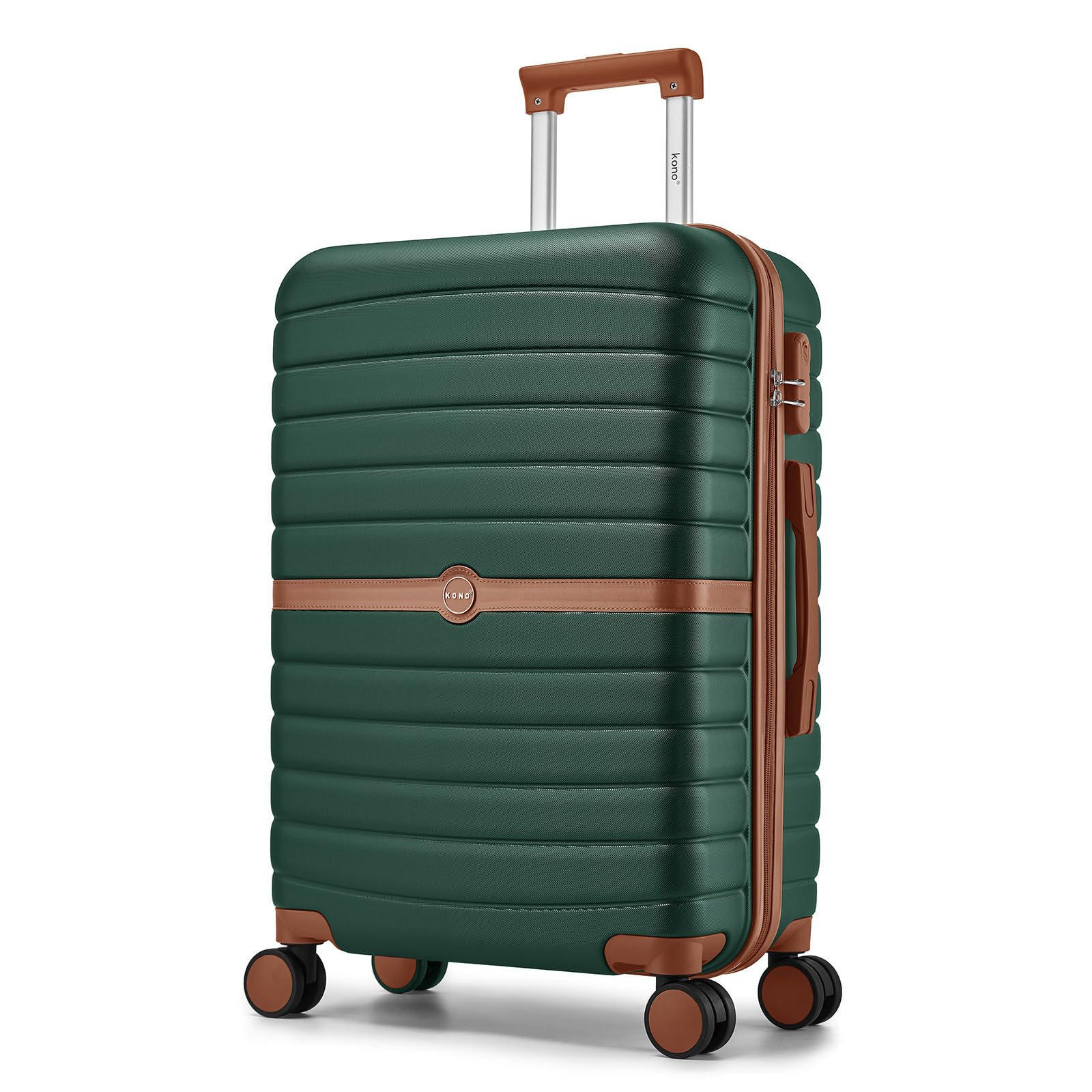 KONO Koffer Trolley Handgepäck Mittelgroß Groß, Hartschalenkoffer aus ABS+PC, Reisekoffer Set mit 4 Rollen, Zahlenschloss und Teleskopgriff für Flugreisen, Business, Urlaub und Familienreisen | Leichter und kratzfester Koffer aus Polycarbonat und ABS, für Damen und Herren