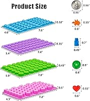 Vista 2 de Gummy Bear Candy Molds Silicone, Mini Gummy Molds with 2 Droppers, Non-Stick Silicone Candy Molds Including Heart, Dinosaur, Bear, and Donut, Set of