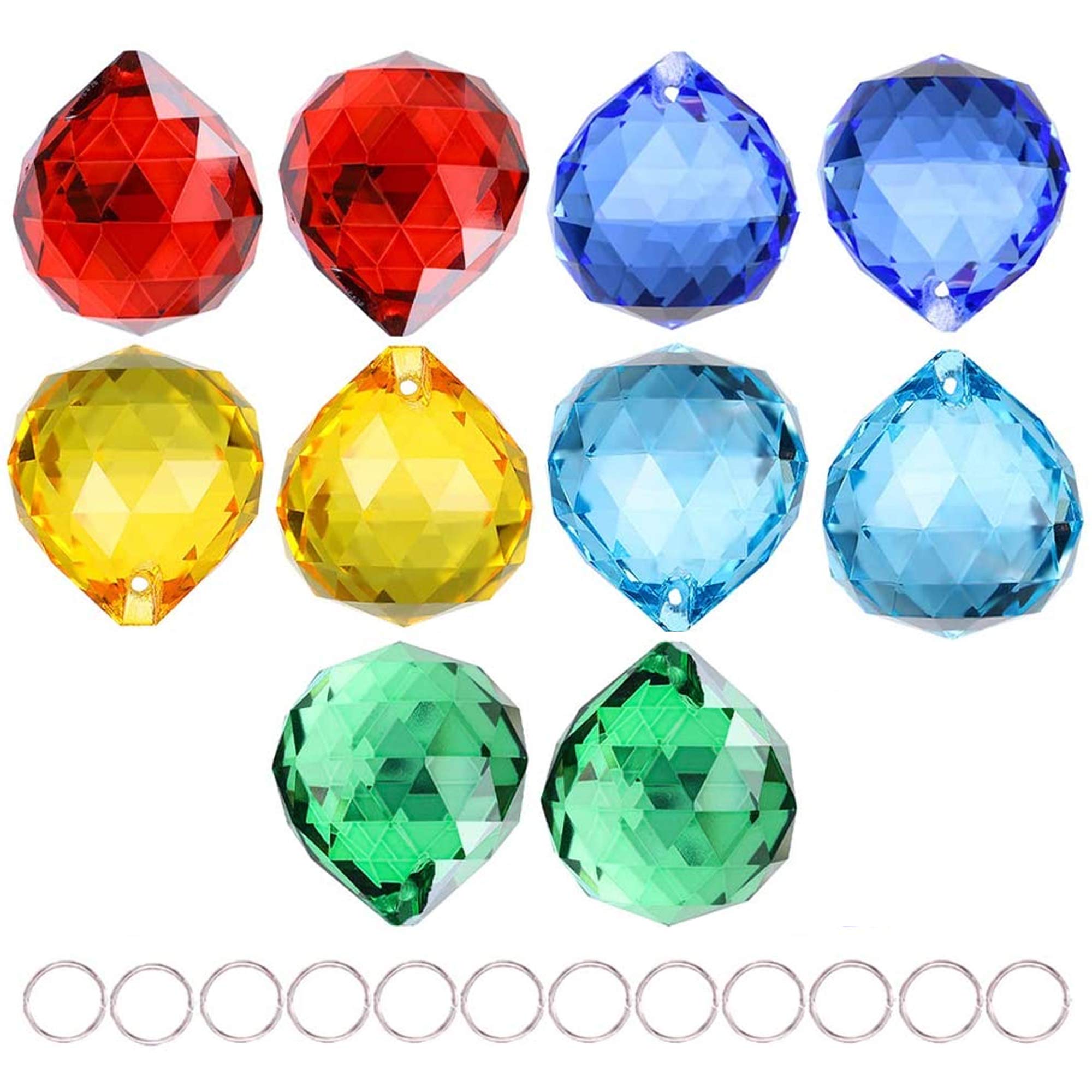 Hdcrystalgifts Crystalsuncatcher Mixed Color 10pcs Crystal Glass