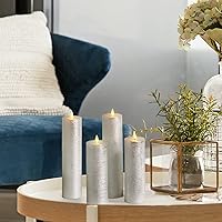 Vista 8 de LampLust Velas parpadeantes sin llama, juego de 4 velas plateadas, funciona con pilas, velas románticas, ideales para decoración de propuestas
