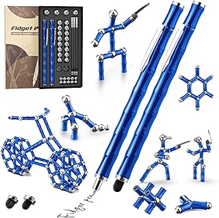 Tigerhu Bolígrafo Magnético, Divertido Juguete Antiestrés ultifunción, Fidget Pen Regalos para Hombres, Mujeres, Niños y Cumpleaños Festival Regalo Adolescentes, Gadgets Tecnologicos-Azul