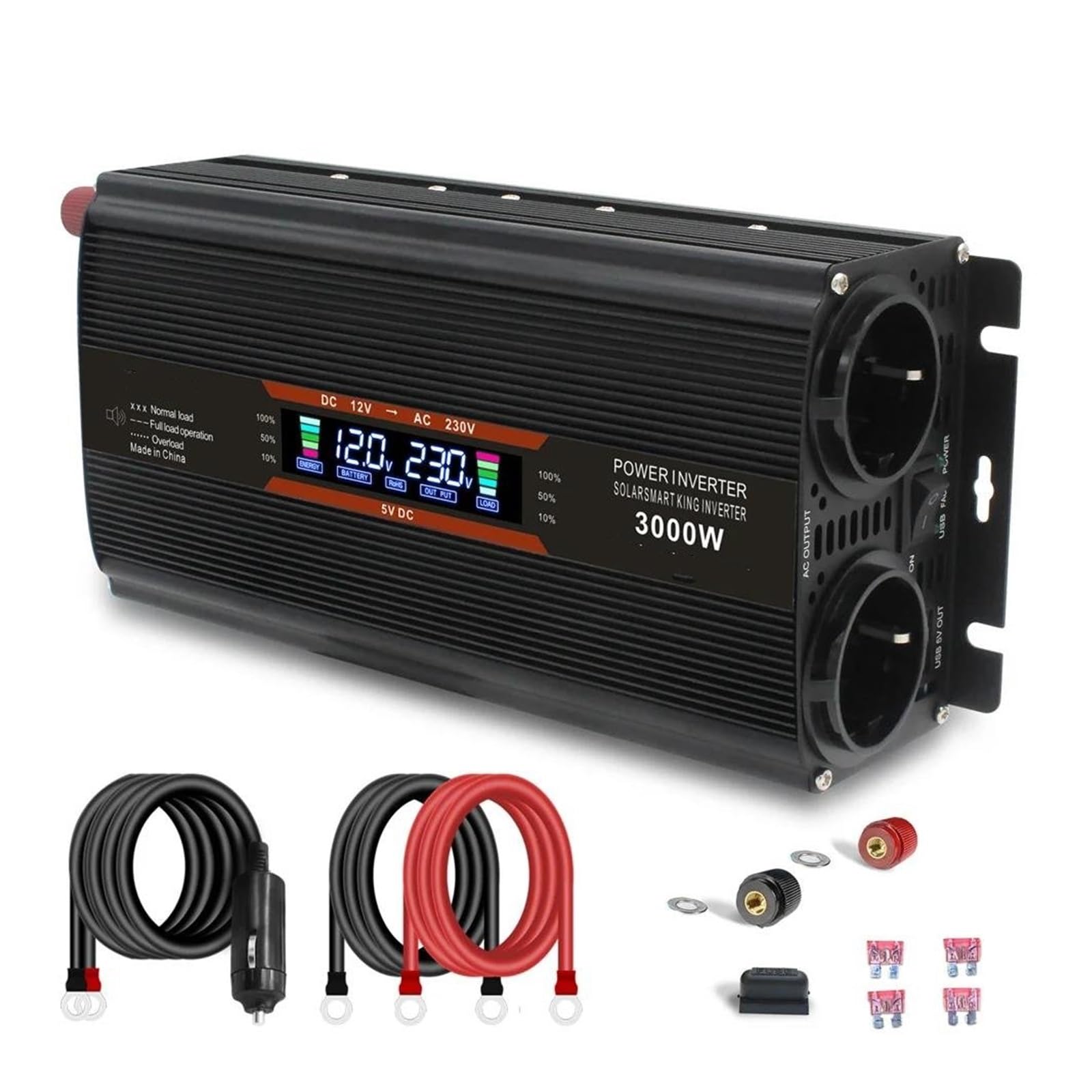 Transformateur 12V 220V 3000W pour ne plus manquer d'énergie en voiture