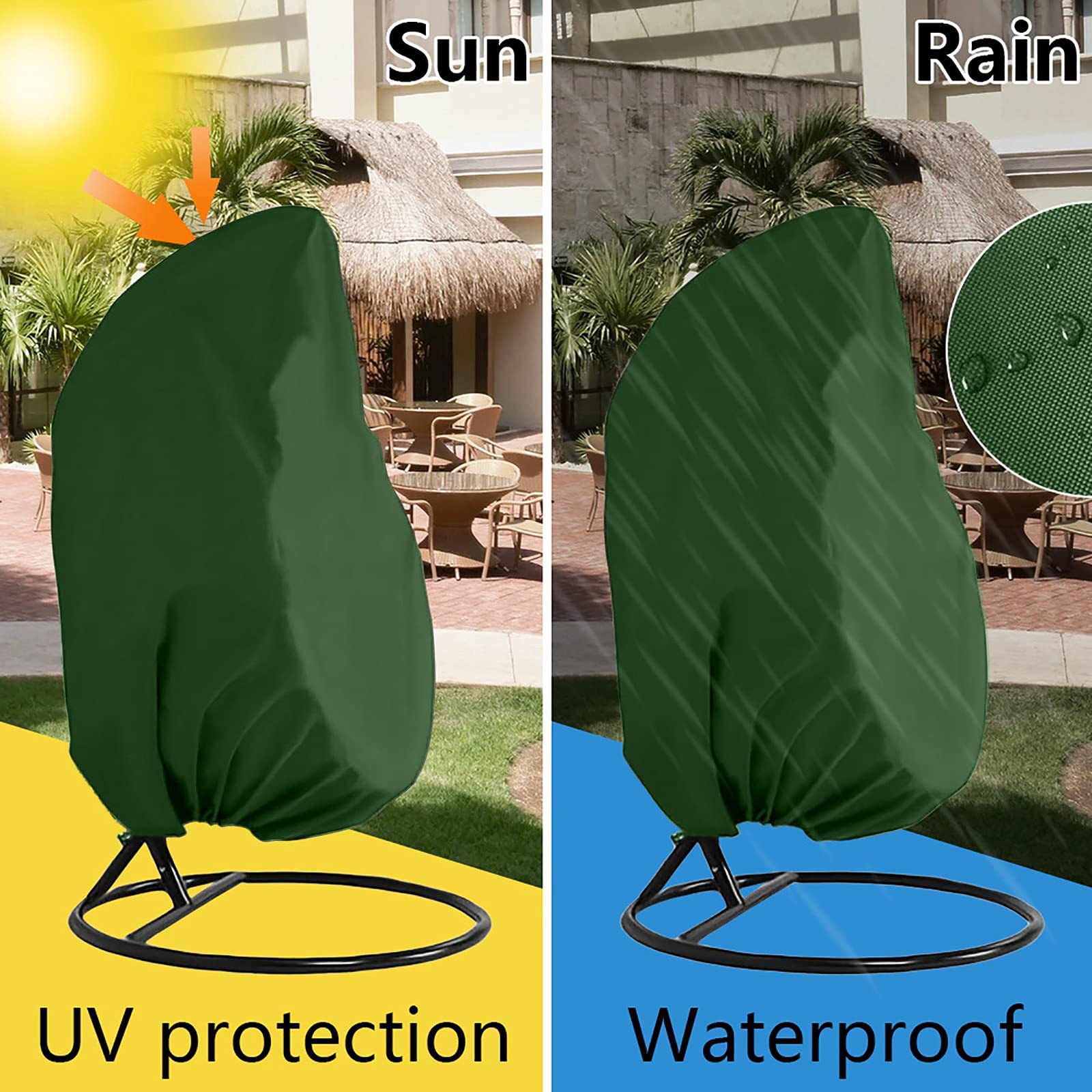 Momolaa Couverture de Chaise Suspendue,Housse de Protection pour œufs Chaise,Housse de Fauteuil Suspendu Jardin Housse de Protection pour Oeufs Chaise Imperméable (230 * 200 CM)