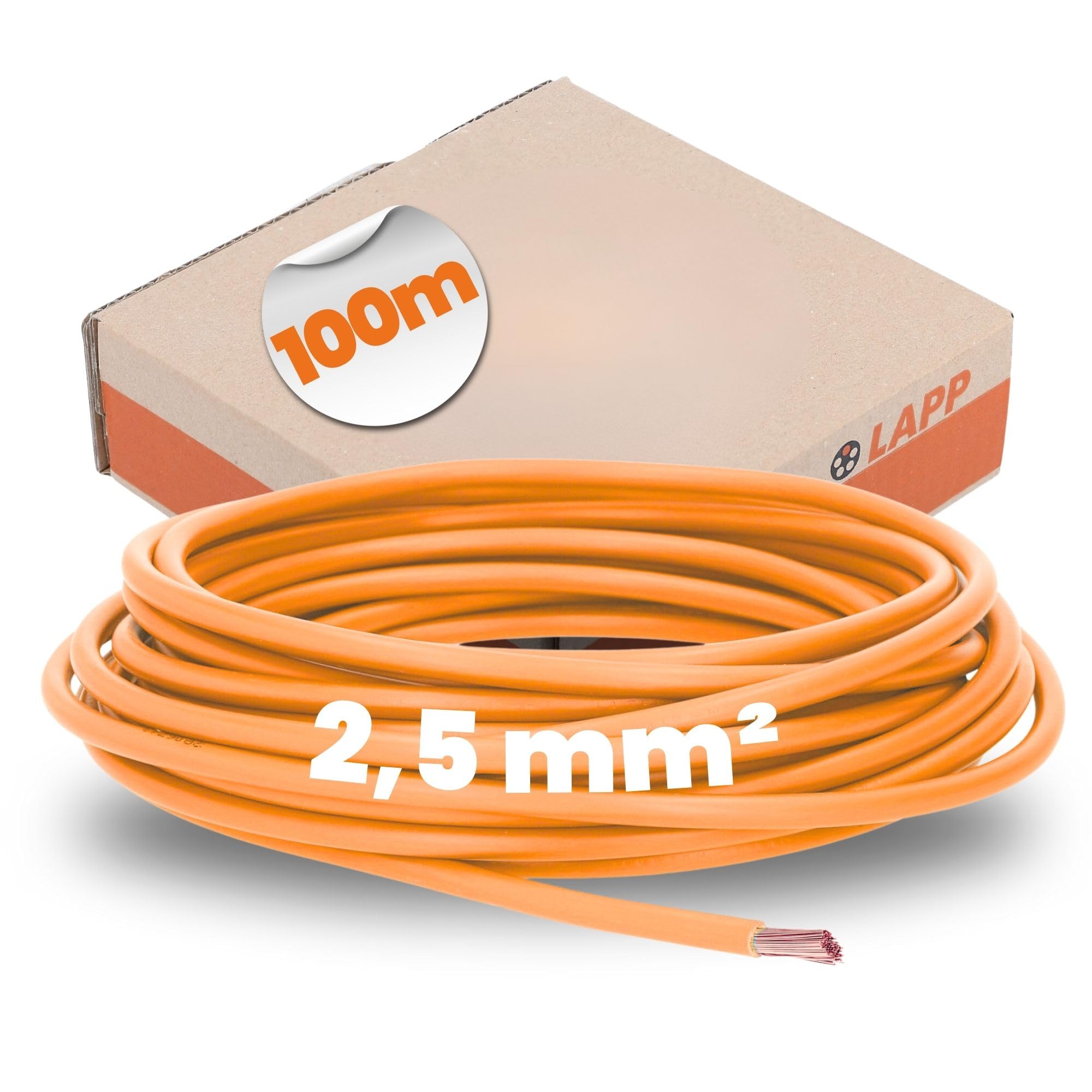 Lapp 4510092 H05V-K 0,75 mm² - Fil Simple PVC Orange - Câble Flexible