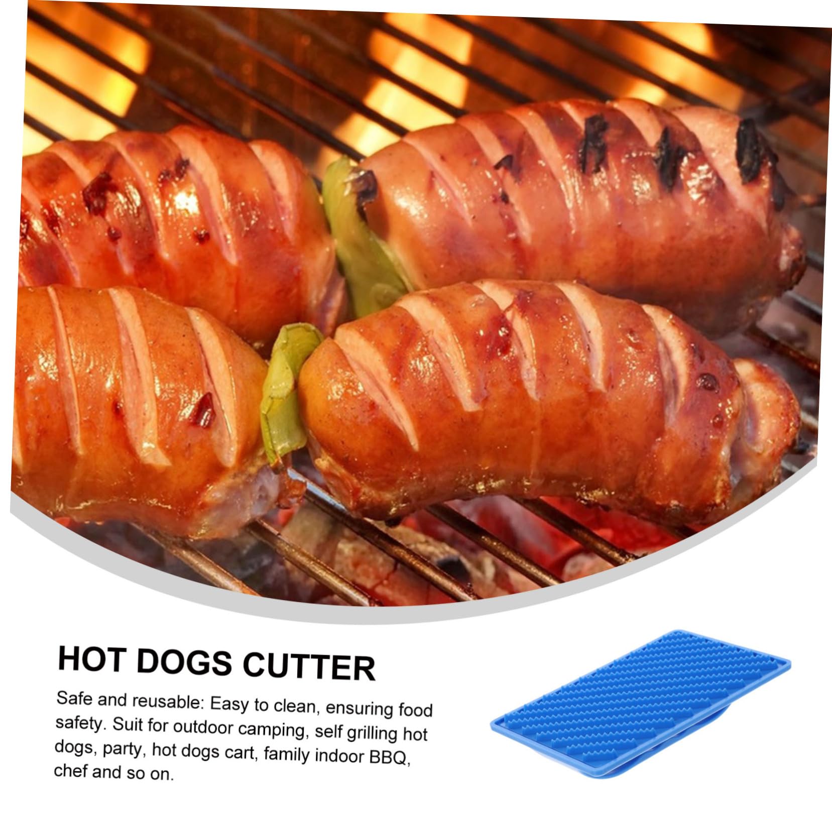 SHOWERORO Hot Dog Slicer Plastic Sausage Cutter Quick Easy Segmented Design Home Kitchen Gadget