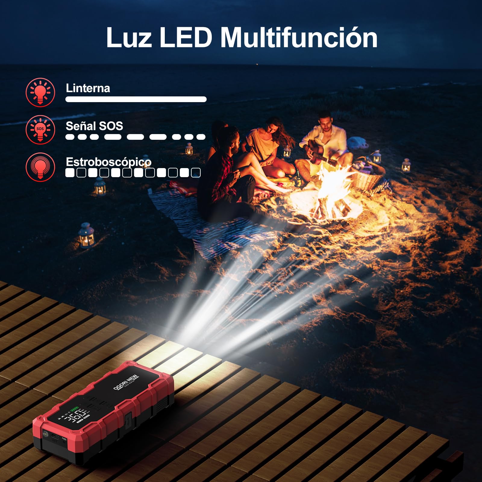 Arrancador de Baterias de Coche 7000A,Compresor Aire portatil 150 PSI,Arrancador de Coche 12V(para 10L de Gasolina o 8L de Diésel) con Pinzas de Seguridad Inteligentes y luz LED
