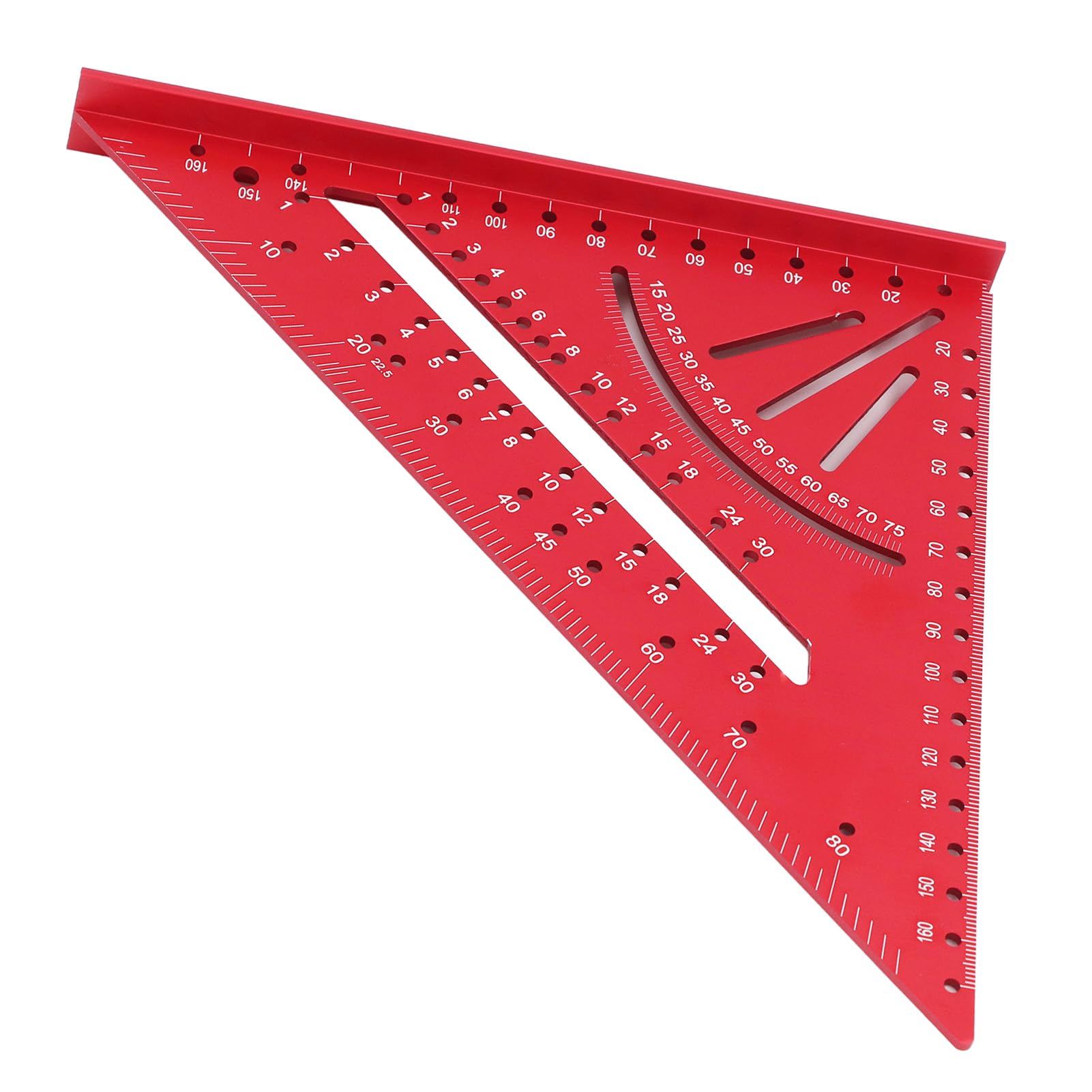Righello Triangolare in Alluminio, Robusto, con Scale incise Precise a 30°, 45° e 60°, Strumento di misurazione ad Angolo retto metrico.