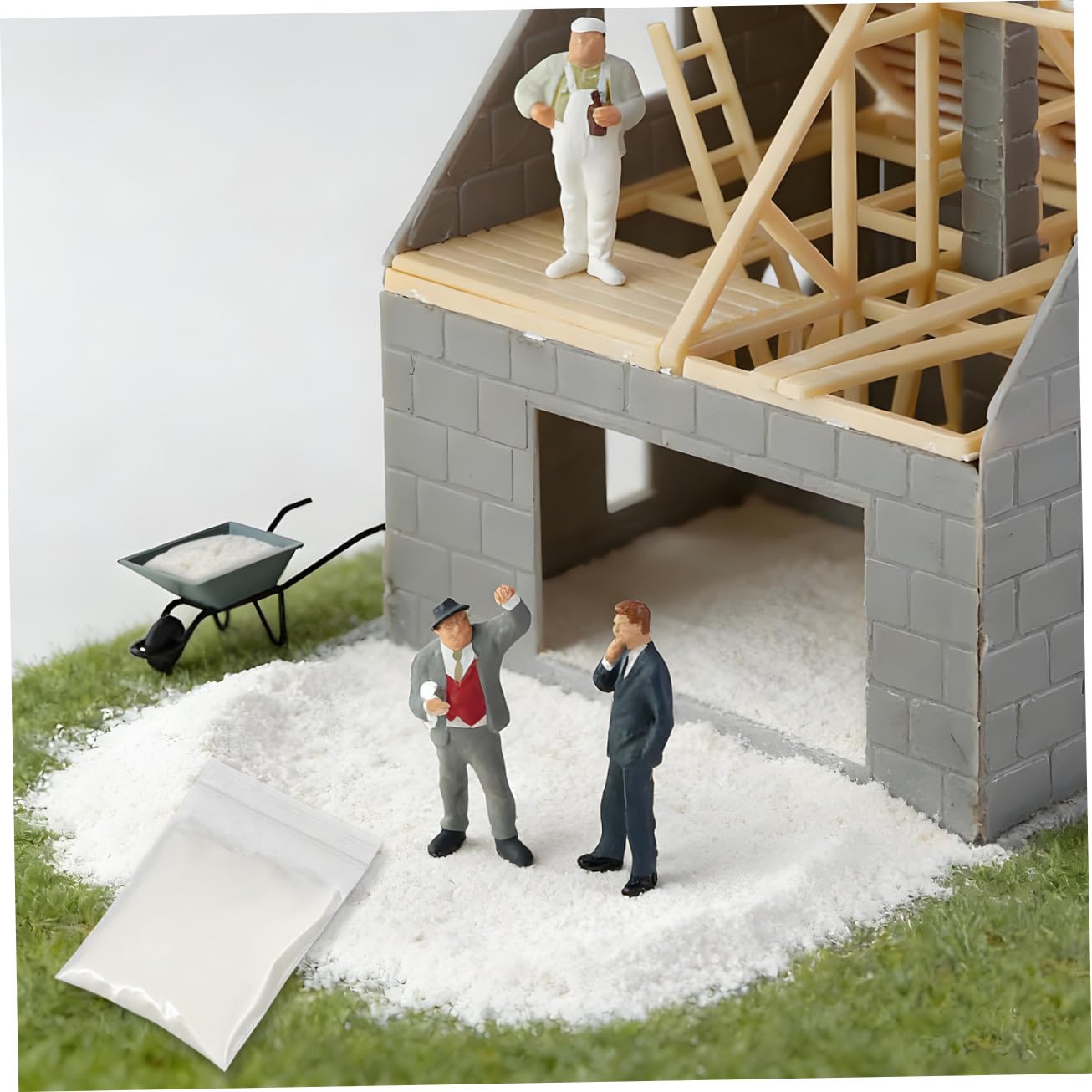 Ipetboom Ciment pour Maison de Poupée Soi-même, Briques de Construction, 20 Sachets, à Base D’amidon de Maïs, pour Maquettes et Petites Constructions