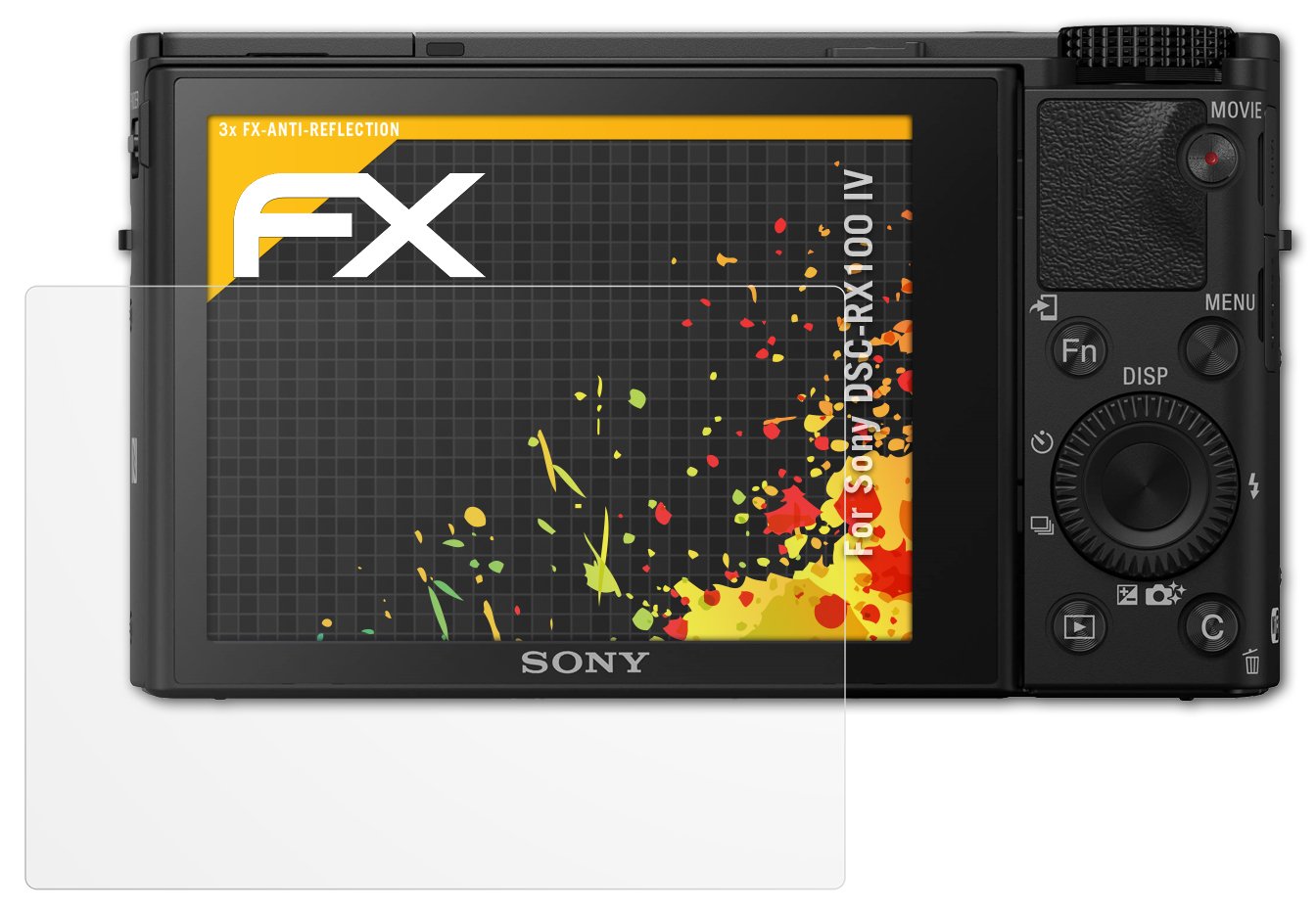 atFoliX Screen Protector compatible with Sony DSC-RX100 IV Screen Protection Film, anti-reflective and shock-absorbing FX Protector Film (3X)