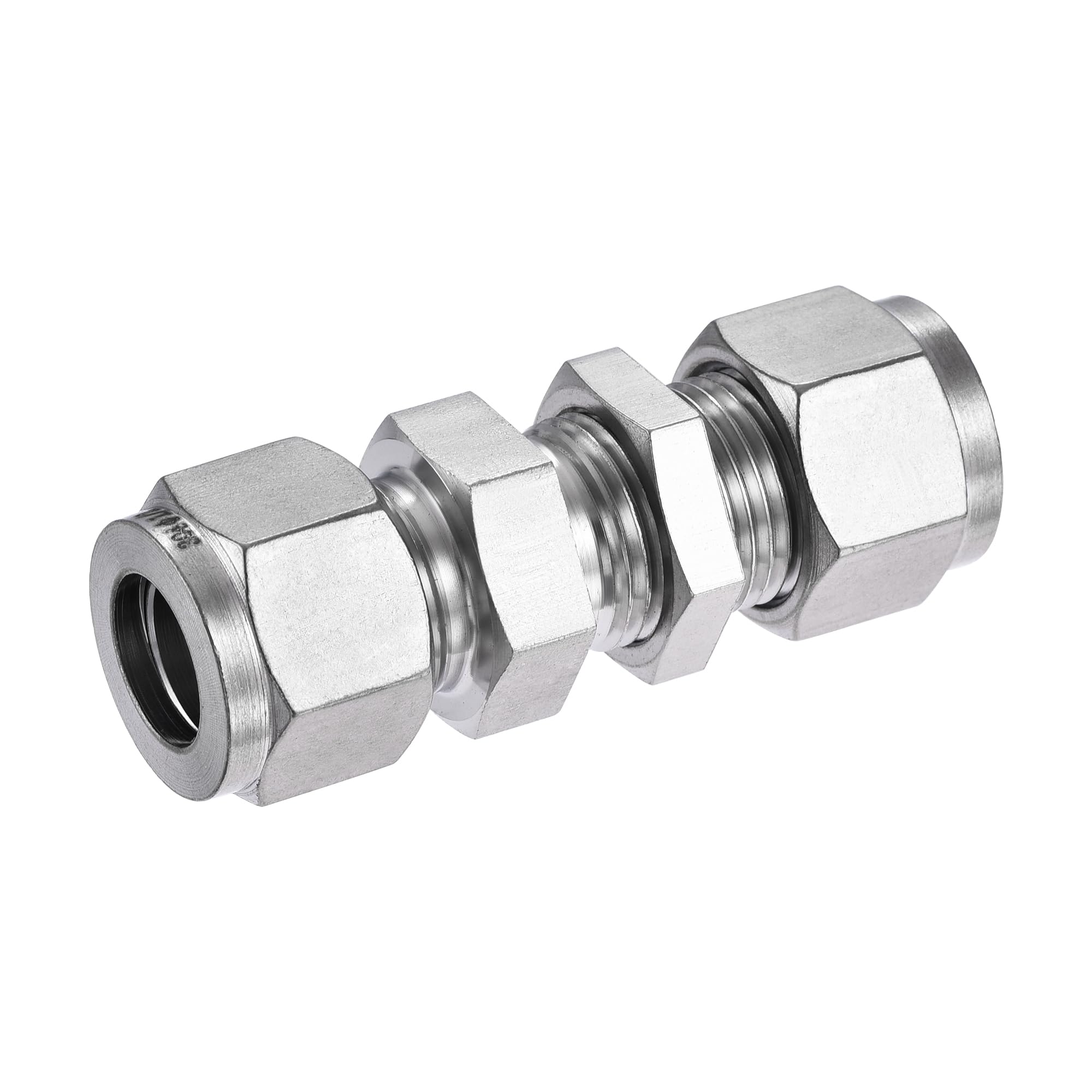 YOKIVE Compression Tube Fitting, 1/2" Tube OD x 1/2" Tube OD Bulkhead Union Coupling Adapter, Great for Bathroom, Kitchen, Sink (Silver Tone)