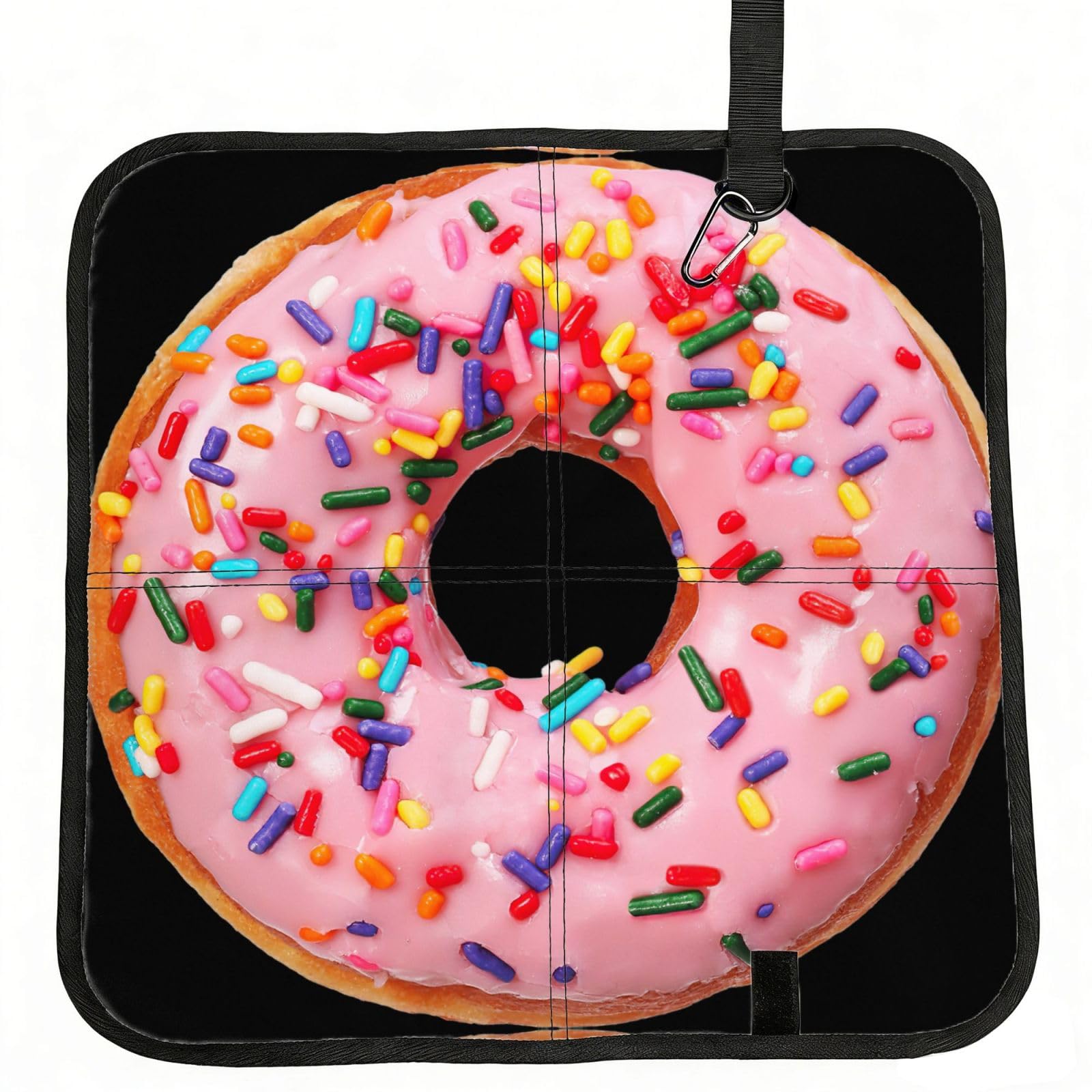 VCzsdff Strawberry Donut Print Portable Seat Cushion Folding Bleacher Pad Compact Picnic Sitting Mat Polyester 40cm