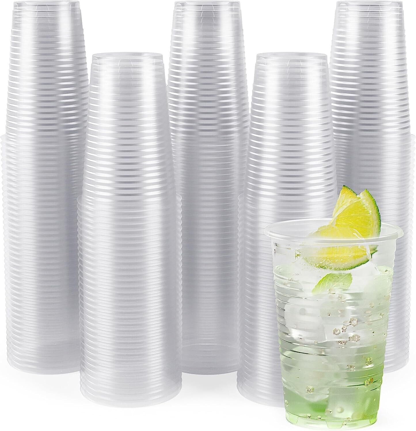 Efforias 100 X Clear Plastic Cups, 7oz Plastic Glasses for Party, Wedding, Cocktails, Christmas Party Cups, Cold Party Drinking Cups