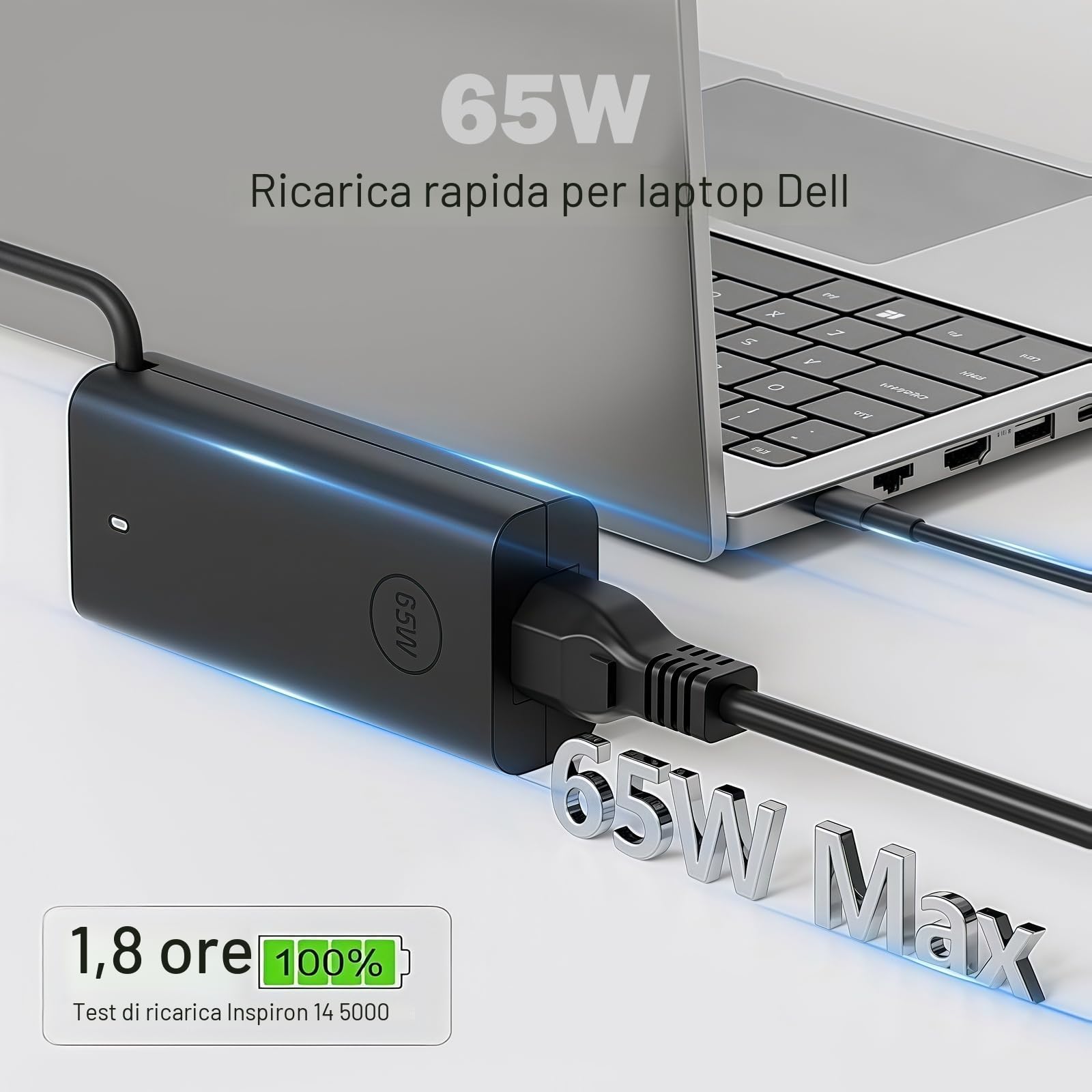 Sostituzione Dell 65W USB-C Caricabatterie Computer portatili, Applicabile Dell Latitude 5540 5420 7400 5440 7440 3540 5520 7420 5430 7390 7320 5530 7430 3440 7340 5320 7410 7330 7530 XPS 13