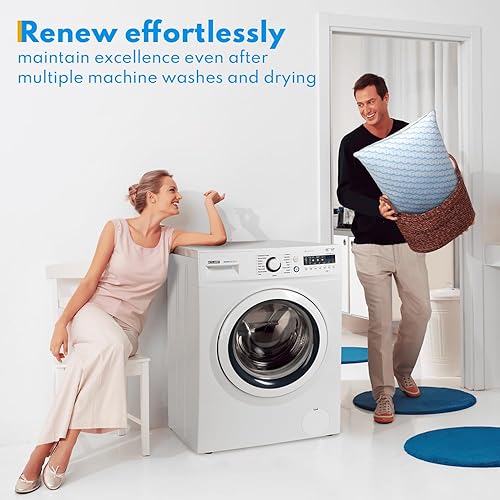 Miniatura 6 de Almohadas de cama tamaño Queen para dormir, juego de 2 almohadas suaves y transpirables alternativas para dormir de lado, espalda y estómago,