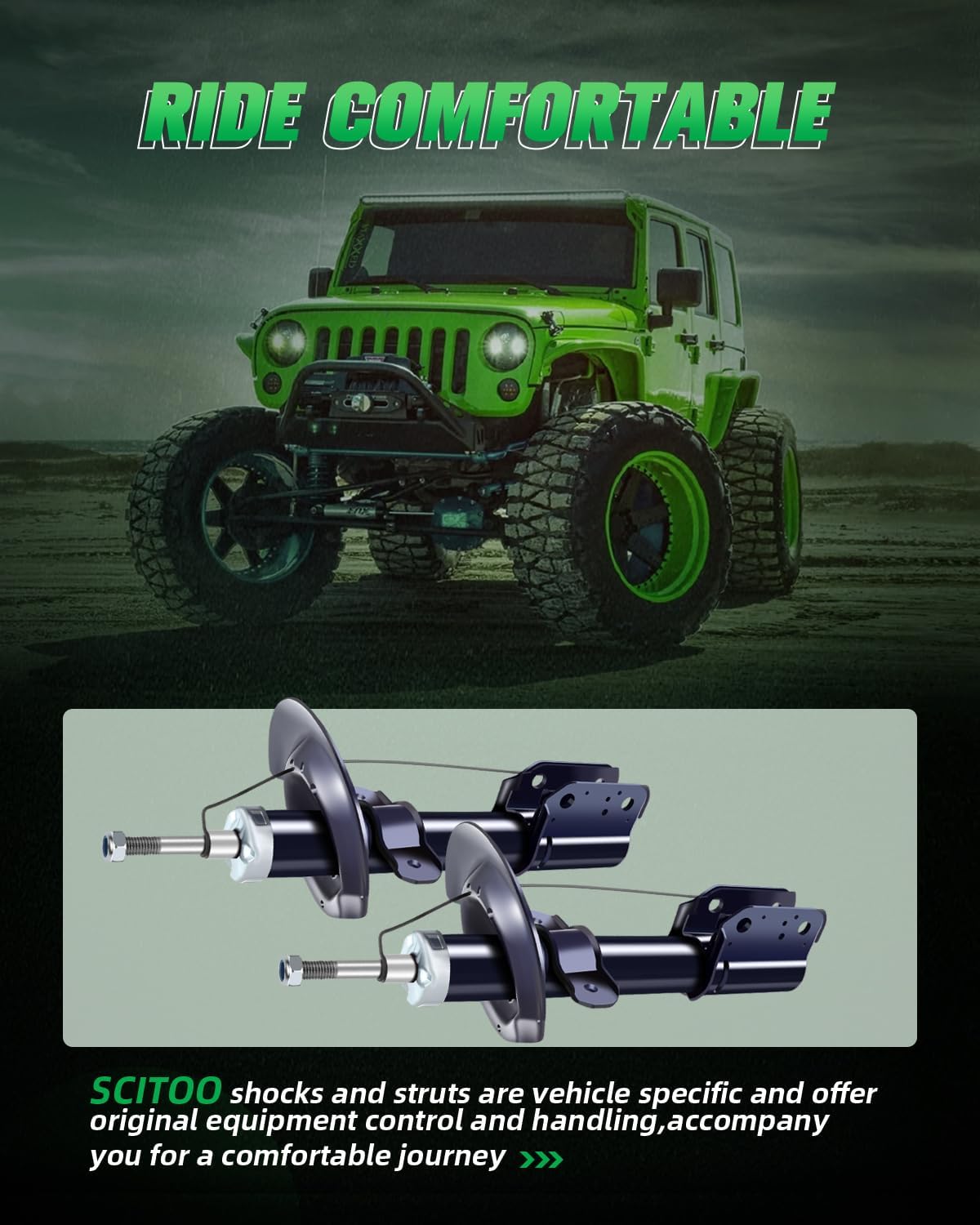 Shocks Struts,SCITOO Rear Shock Absorbers Fit for Buick Century 97-05,for Buick LaCrosse 05-09,for Chevrolet Impala 00-11 Strut Assembly accessory Set of 2