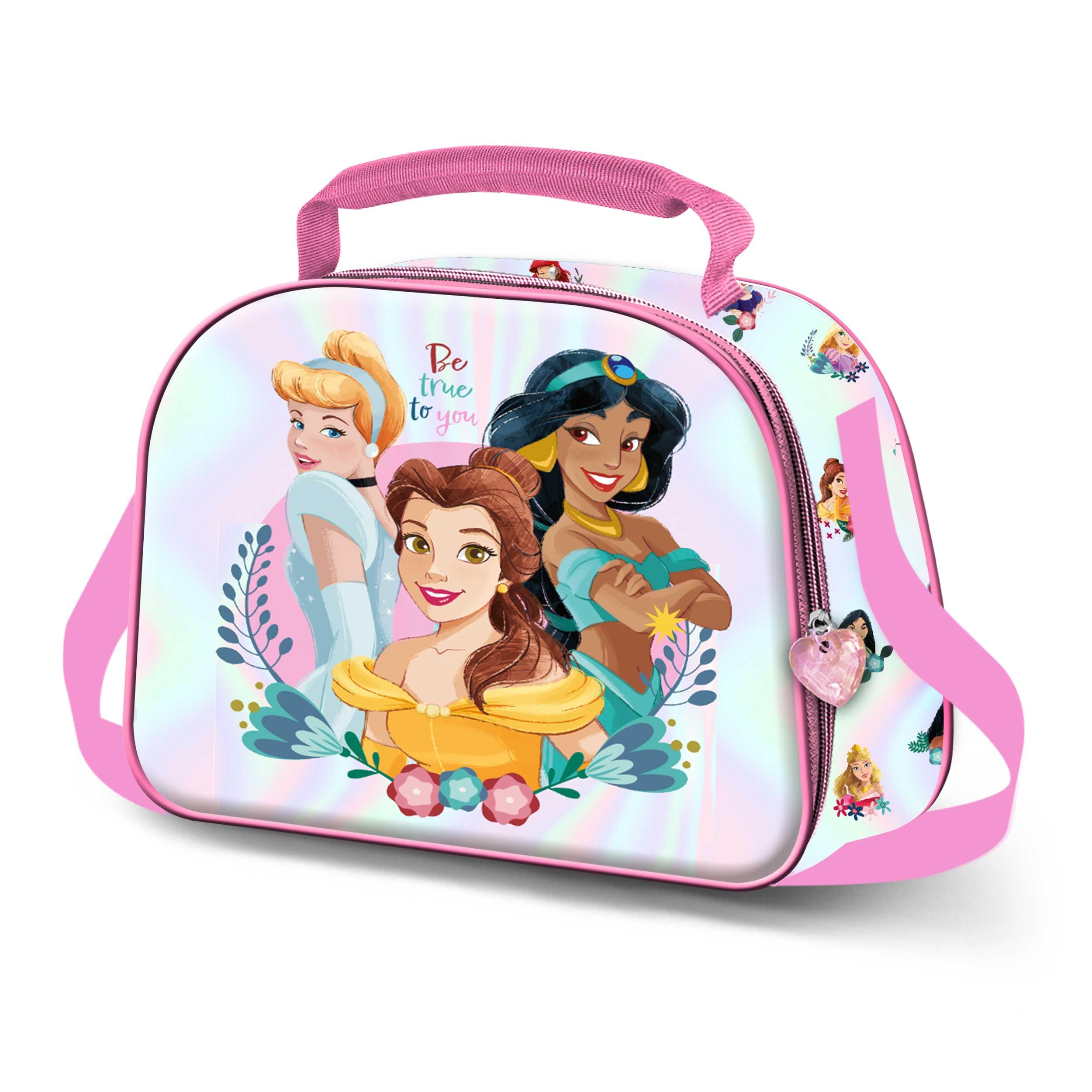 Disney Princess Floral-3D Lunch Bag, Pink, 26 x 20 cm