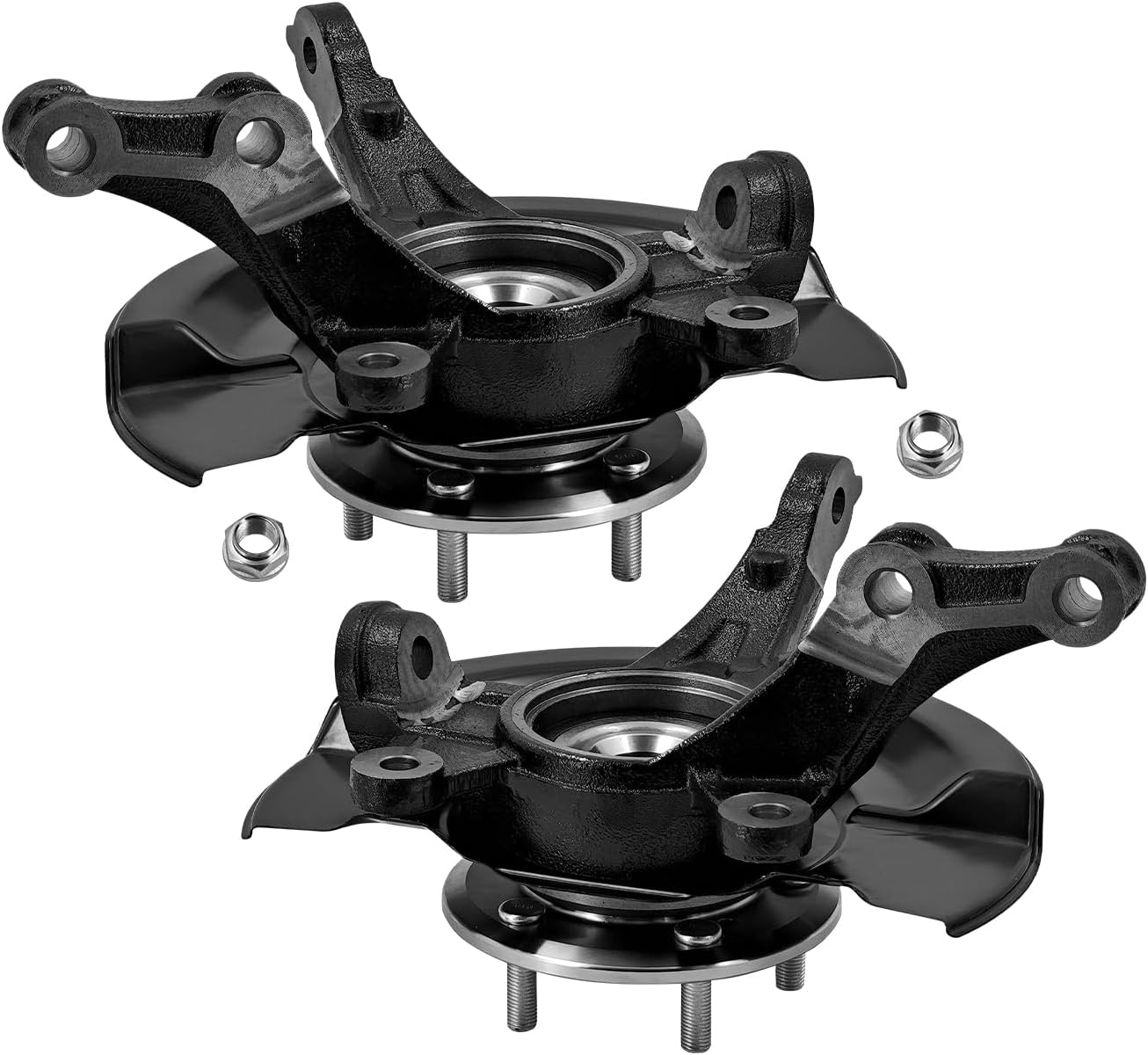 Front Left & Right Steering Knuckle Compatible with Honda CR-V CRV 2015 2016 2.4L FWD Only, Driver Passenger Side Spindle w/Wheel Bearing Hub, 51216-T1X-A10 51211-T1X-A10