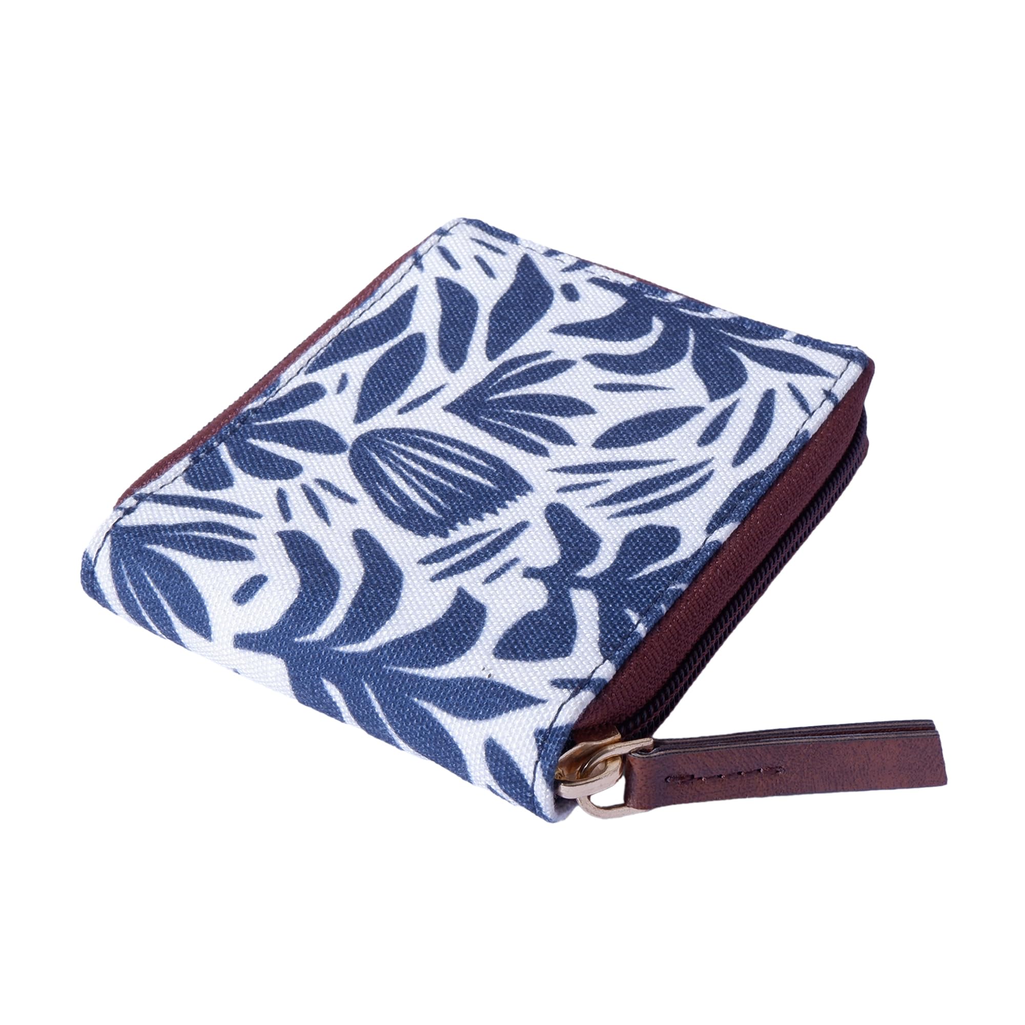 Women's Compact Wallet | Synthetic Leather & Printed Canvas | Bifold with Card & Coin Slots (Boho)-image-36