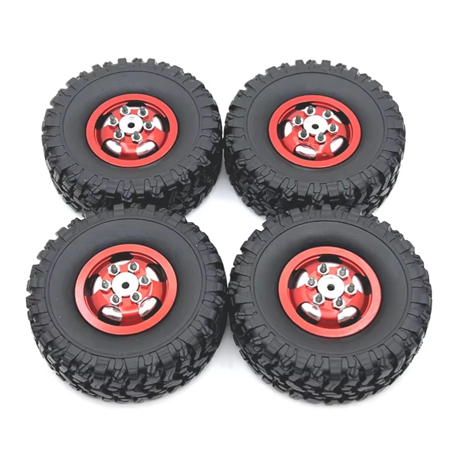 GTFRUQAS For MN 1/12 For MN82 MN78 LC79 D90 D91 D96 99S For WPL B1 B14 B24 C14 C24 1/16 For Naughty For Dragon RC Car Accessories Metal Upgrade Wheels And Tires RC Upgrade Accessories(Red)