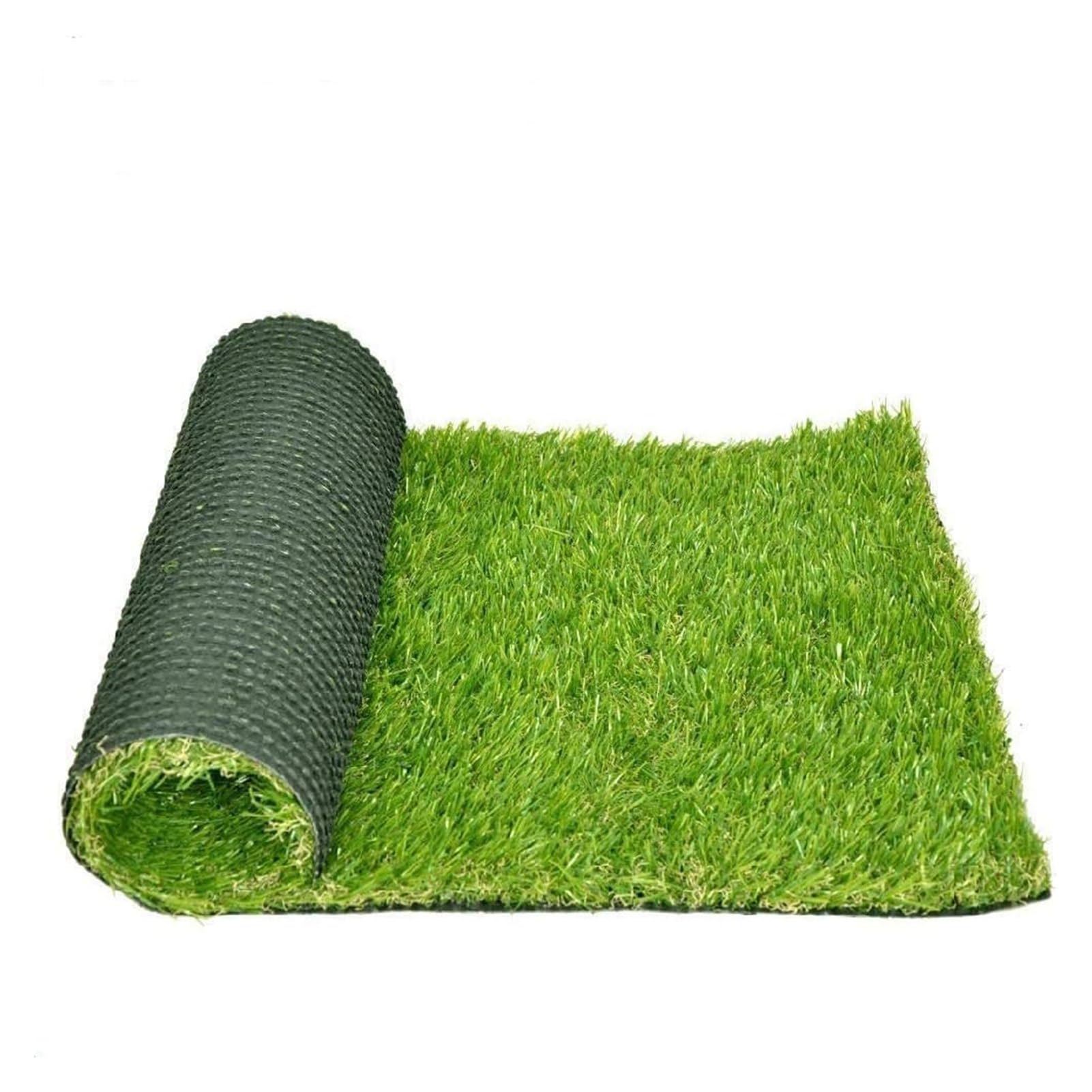 Dywan ze sztucznej trawy premium 1,5 x 2 m – odporna na warunki atmosferyczne zielona mata z węzłami drenażowymi idealna do ogrodu, na patio, balkon, łatwy system samodrenażowy