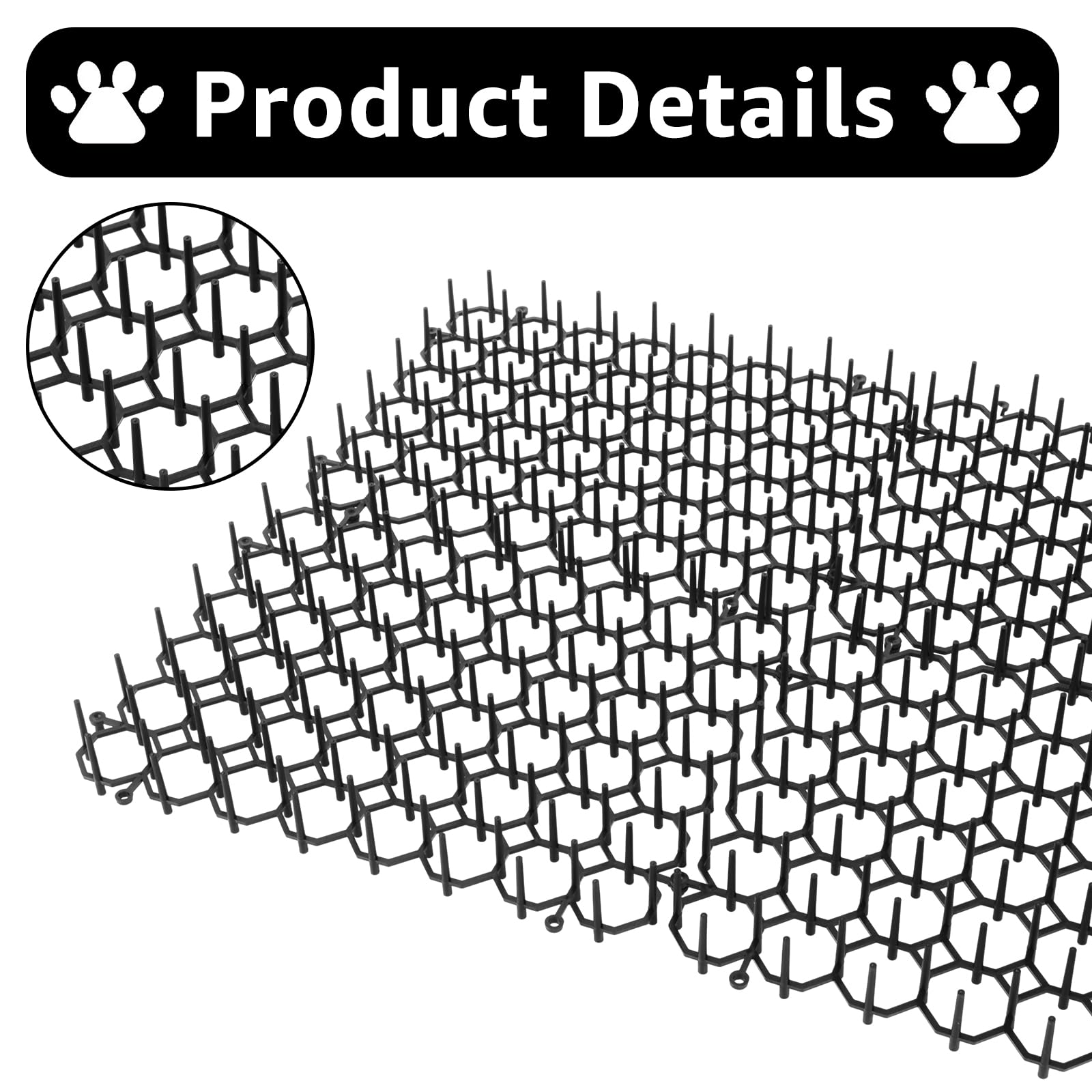 36 Stück Dornengitter Gegen Katzen, 20 x 15 cm Katzenabwehr Matte, Katzengitter Garten für Garten Tier Barriere mit Spikes für Garten und Außenbereich