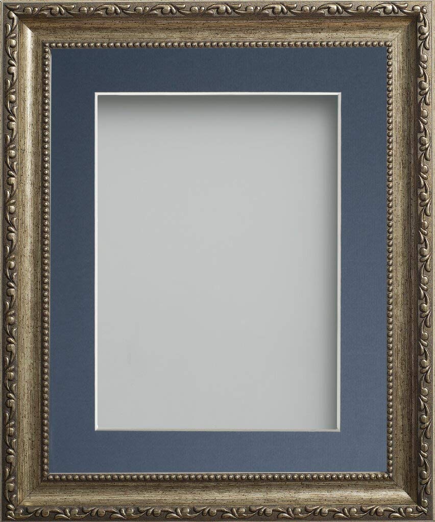 Frame Company Brompton Bronze 8x6 Photo Frame with Blue Mount for 5x3
