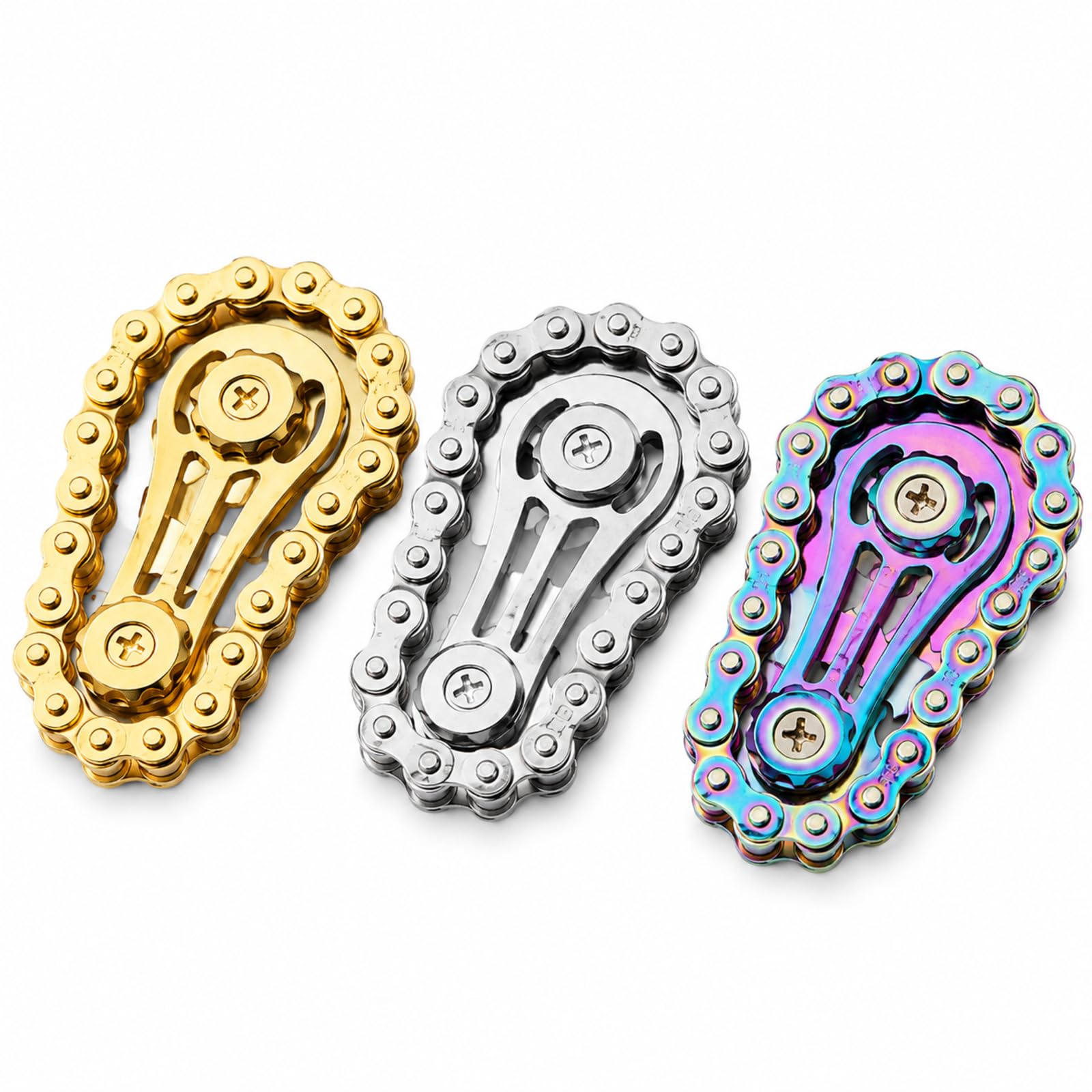 3Pcs Bike Chain Fidget Set, Gear Wheel Design for Desk Use and Portable Fidgeting, Smooth Rotation Mechanism for Quiet Moments, Great for Focus Support and Everyday Relaxation