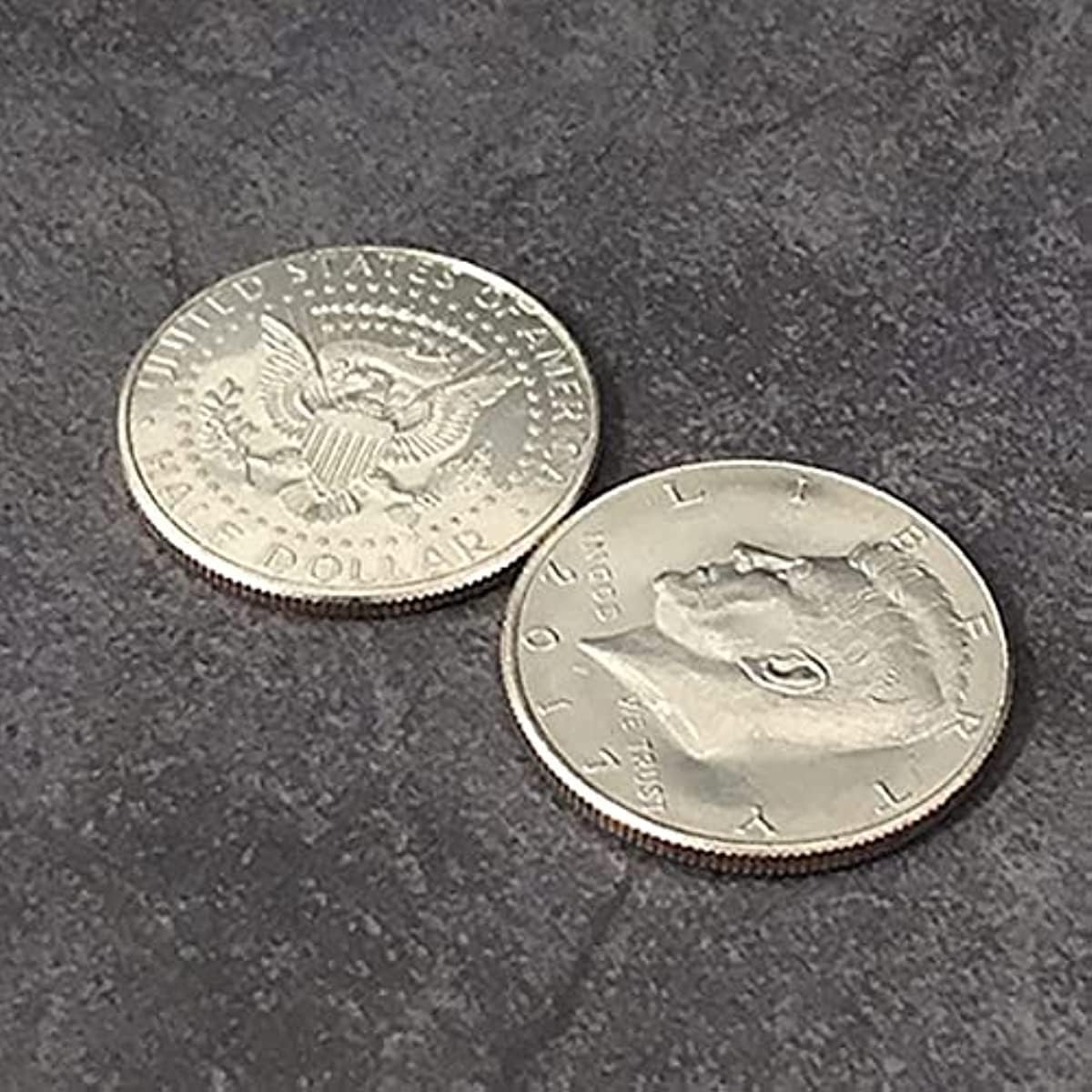 ZQION Mighty Power Coin (Half Dollar) Magic Tricks Magnetic Coin Vanishing Magic Close up Street Illusions Gimmicks Props