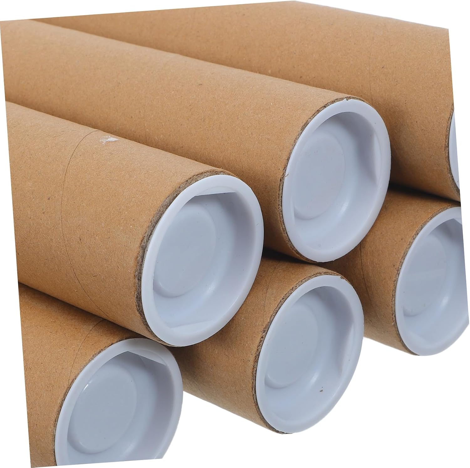 Cabilock 12pcs Kraft Cardboard Mailing Tubes with Plastic Caps, 30cm Length X 40mm Diameter X 3mm Thickness, Protective Poster Shipping Tubes for Artwork, Documents, and Prints Storage
