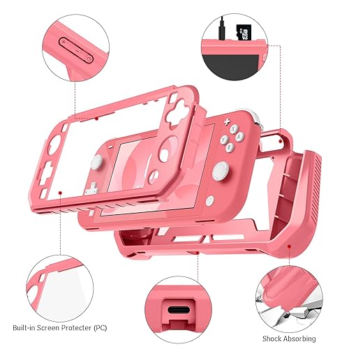 Miniatura 2 de Switch Lite - Funda protectora compatible con Nintendo, Kmasic de cuerpo completo, protector de pantalla integrado, TPU antigolpes, accesorios para
