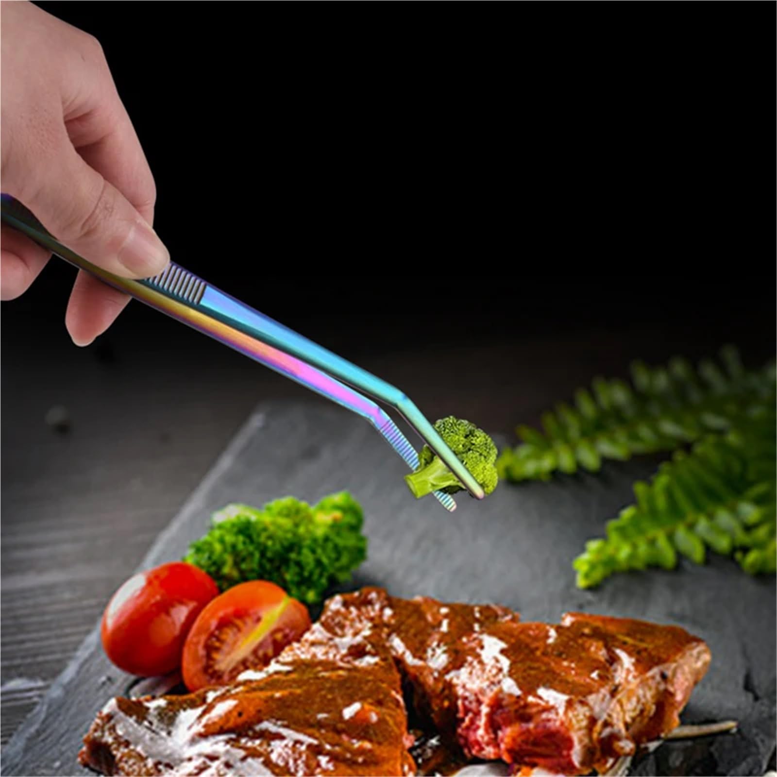 Pinzas Cocina Pinzas de cocina 8/12 pulgadas, pinzas precisión culinarias acero inoxidable, for barbacoa(12-Inch 3Pcs)