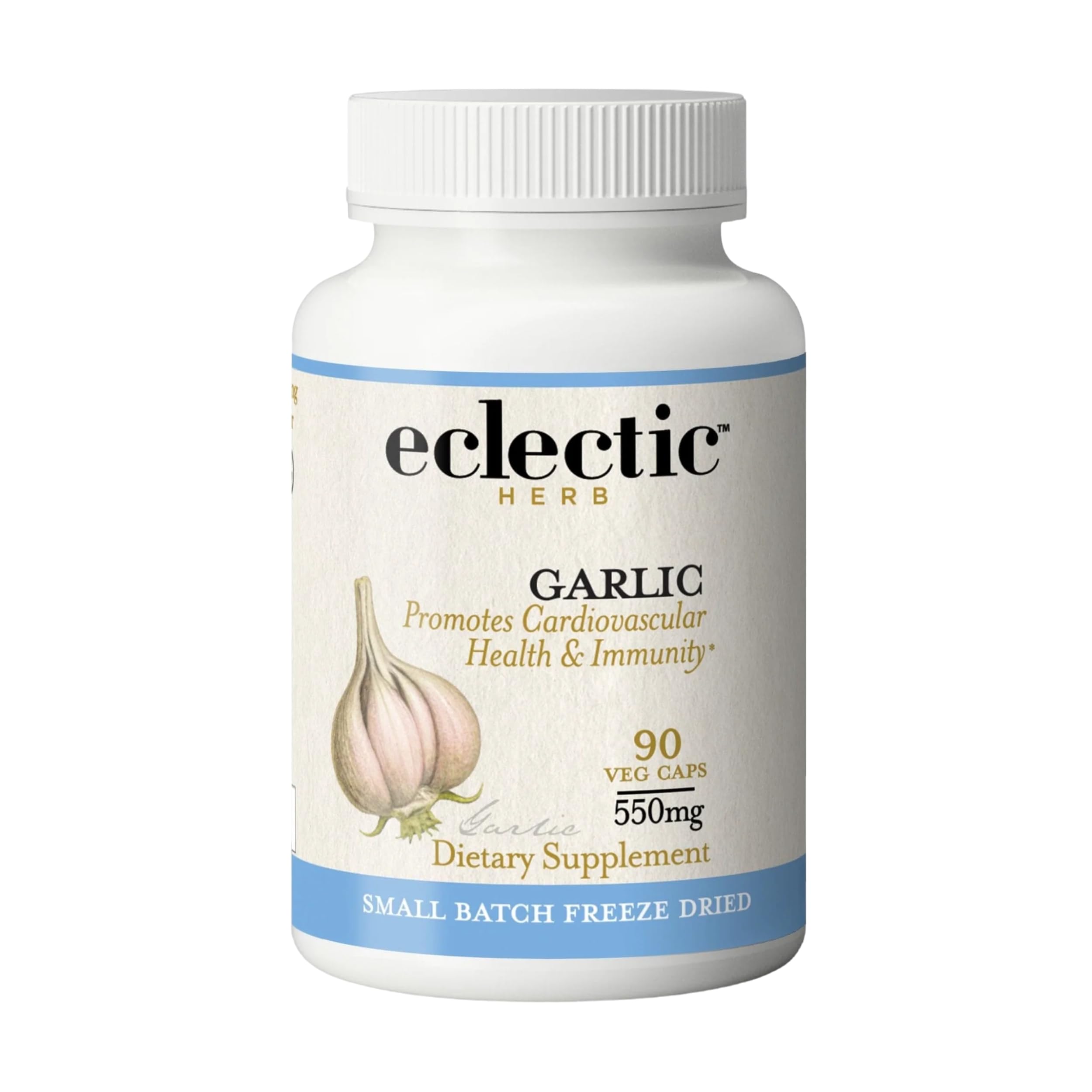 Eclectic Herb - Garlic Capsules | Cardiovascular Health and Immune Support | Dietary Supplement | Vegan, Natural, Non-GMO, Gluten Free (90 CT | 550 mg