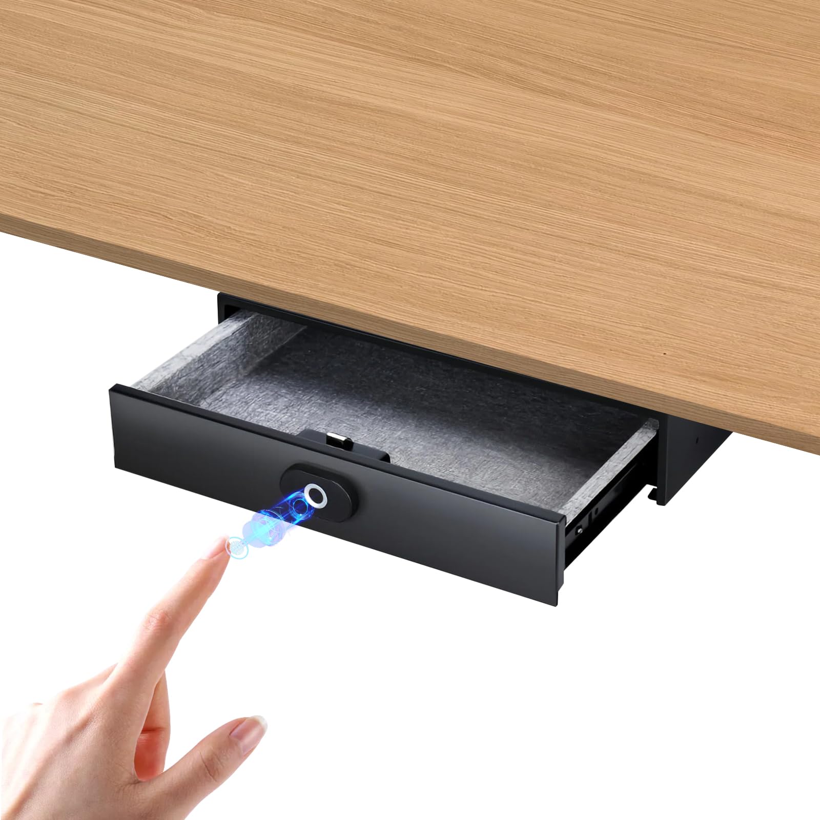Caja Fuerte Inteligente Con Huella Dactilar, Recargable, Compatible Con Desbloqueo por Huella Dactilar y Aplicación, Ideal para Cajones de Casa, Oficina y Hotel