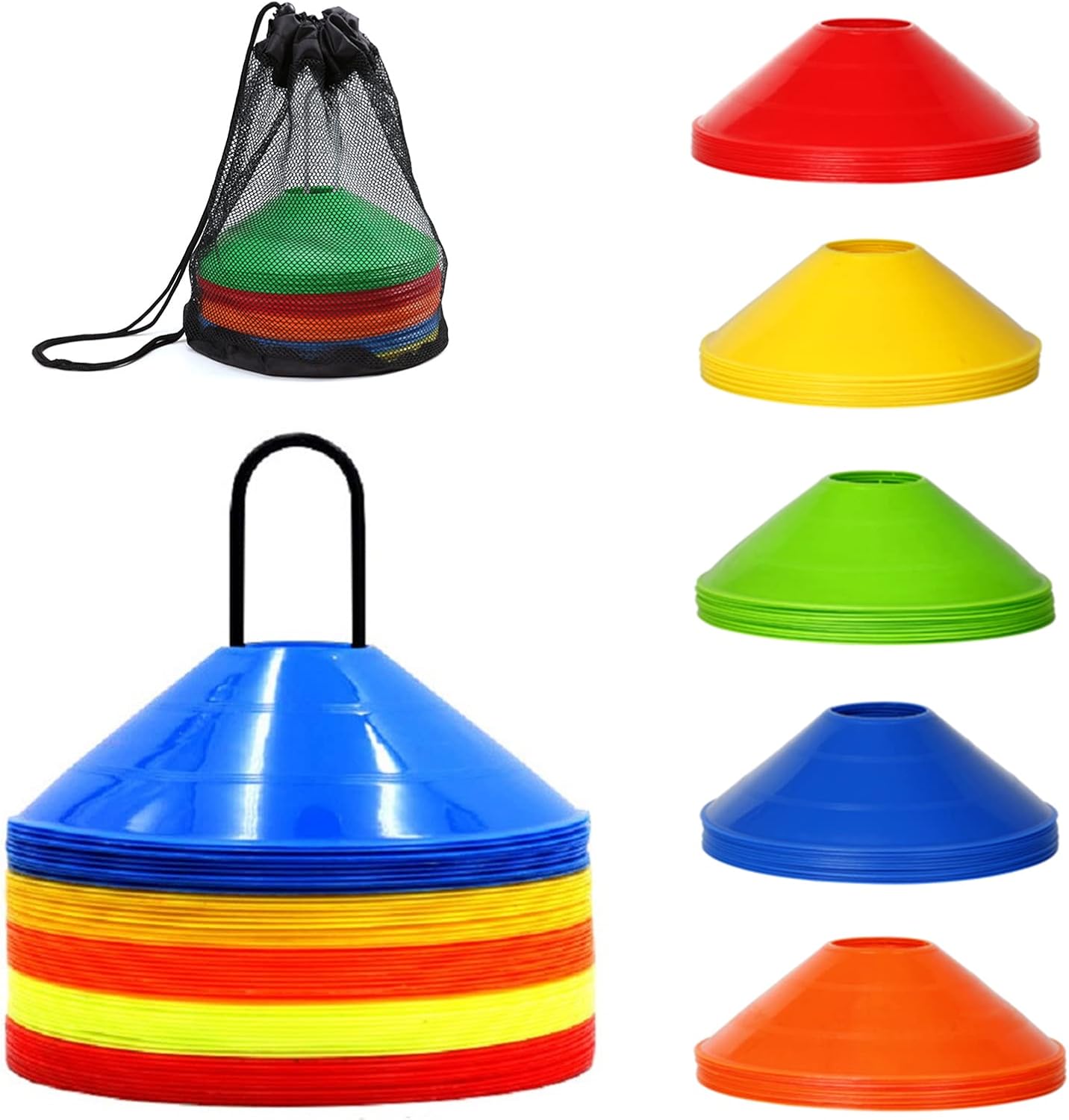 20 Pcs Agility Soccer Cones with Carry Bag and Holder for Training