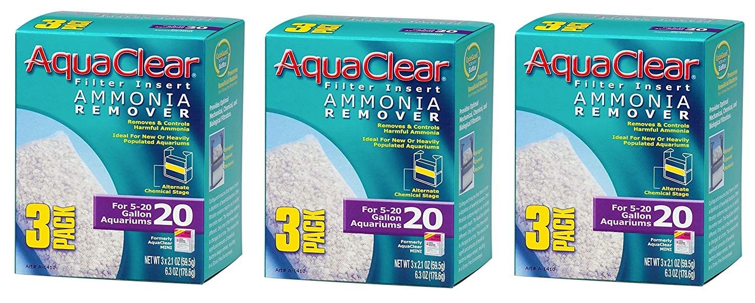 Filtres antiammoniaque Aqua Clear par 20 pour purifier l'eau du bac